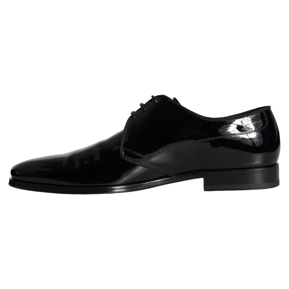 Black Calfskin Leather Derby Men Dress Shoes - ventzia