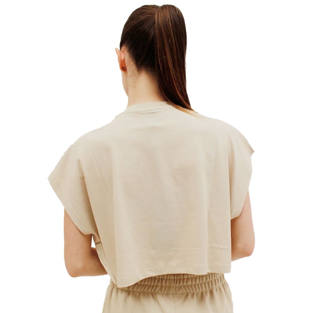 Beige Cotton Tops & T-Shirt - ventzia