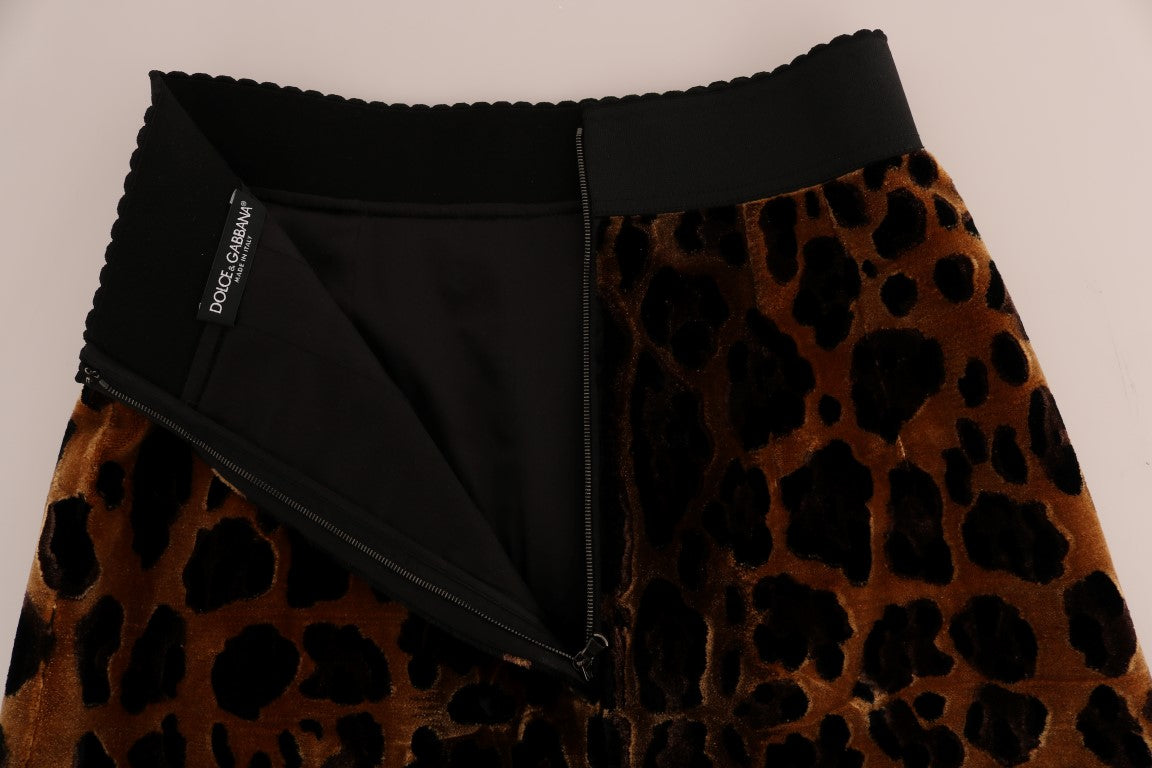 Elegant Leopard Print A-Line Skirt - ventzia