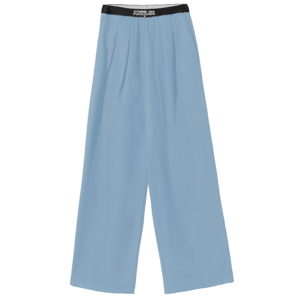 Light Blue Polyester Women Palazzo Pants - ventzia