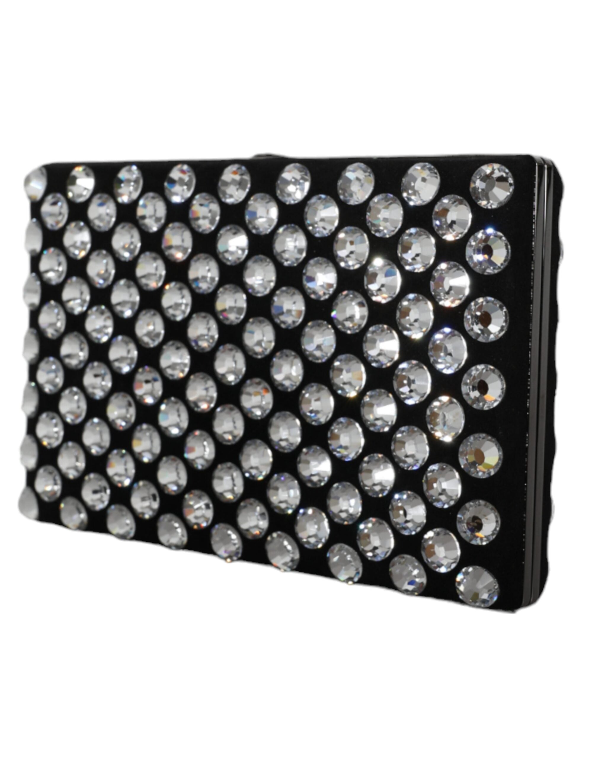 Black Velvet Crystal Clutch Evening Party Purse Bag - ventzia