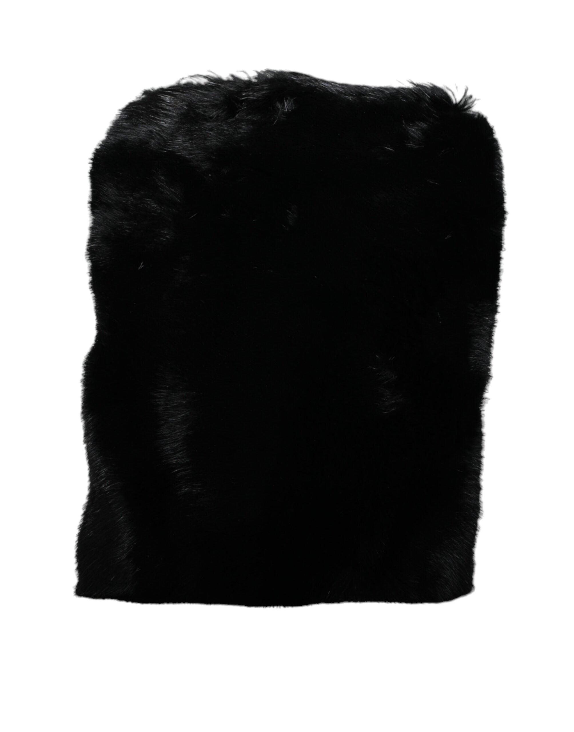 Black Faux Fur Silver Chain Crossbody Shoulder Purse Bag - ventzia