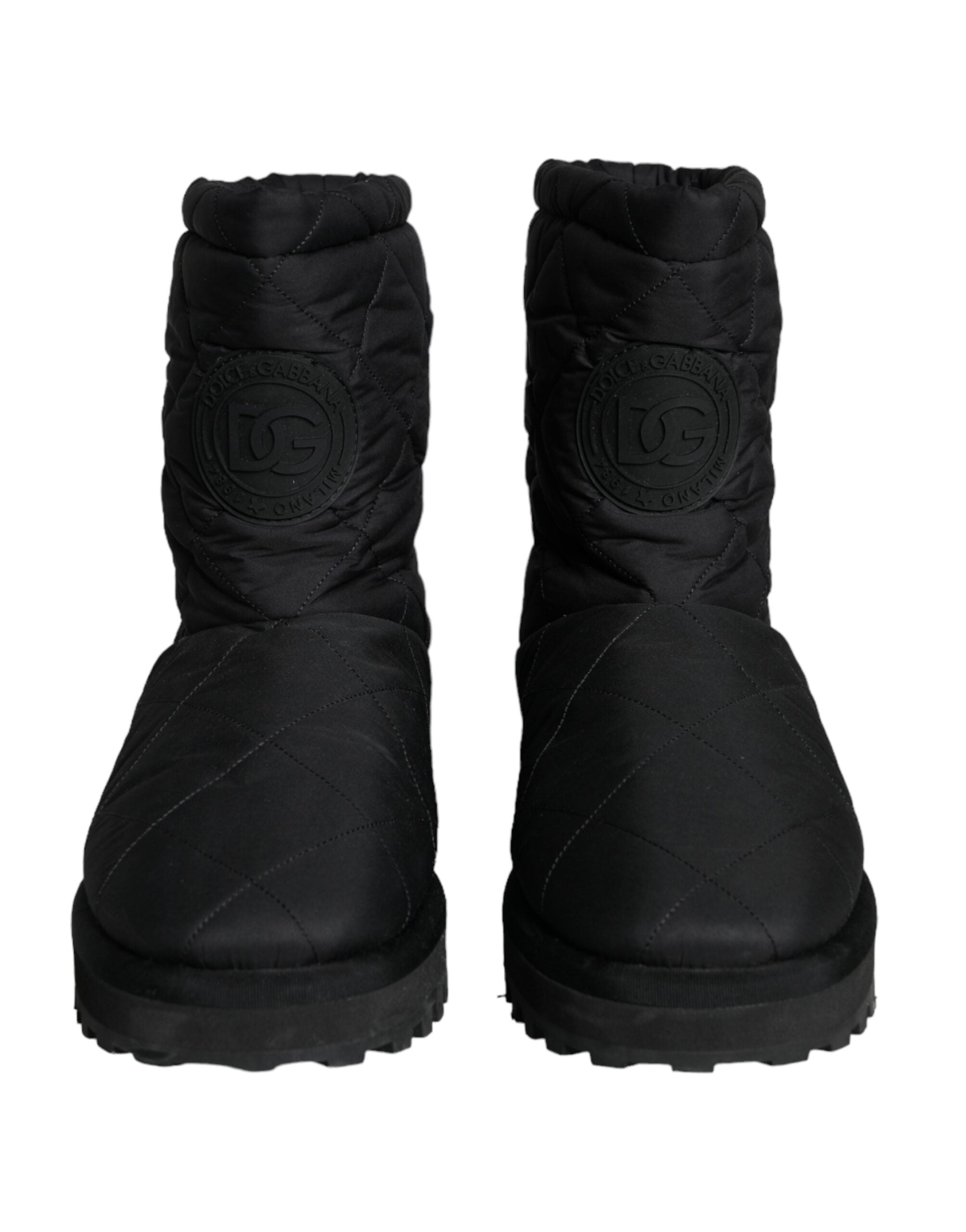 Black Nylon Padded Mid Calf Men Boots Shoes - ventzia