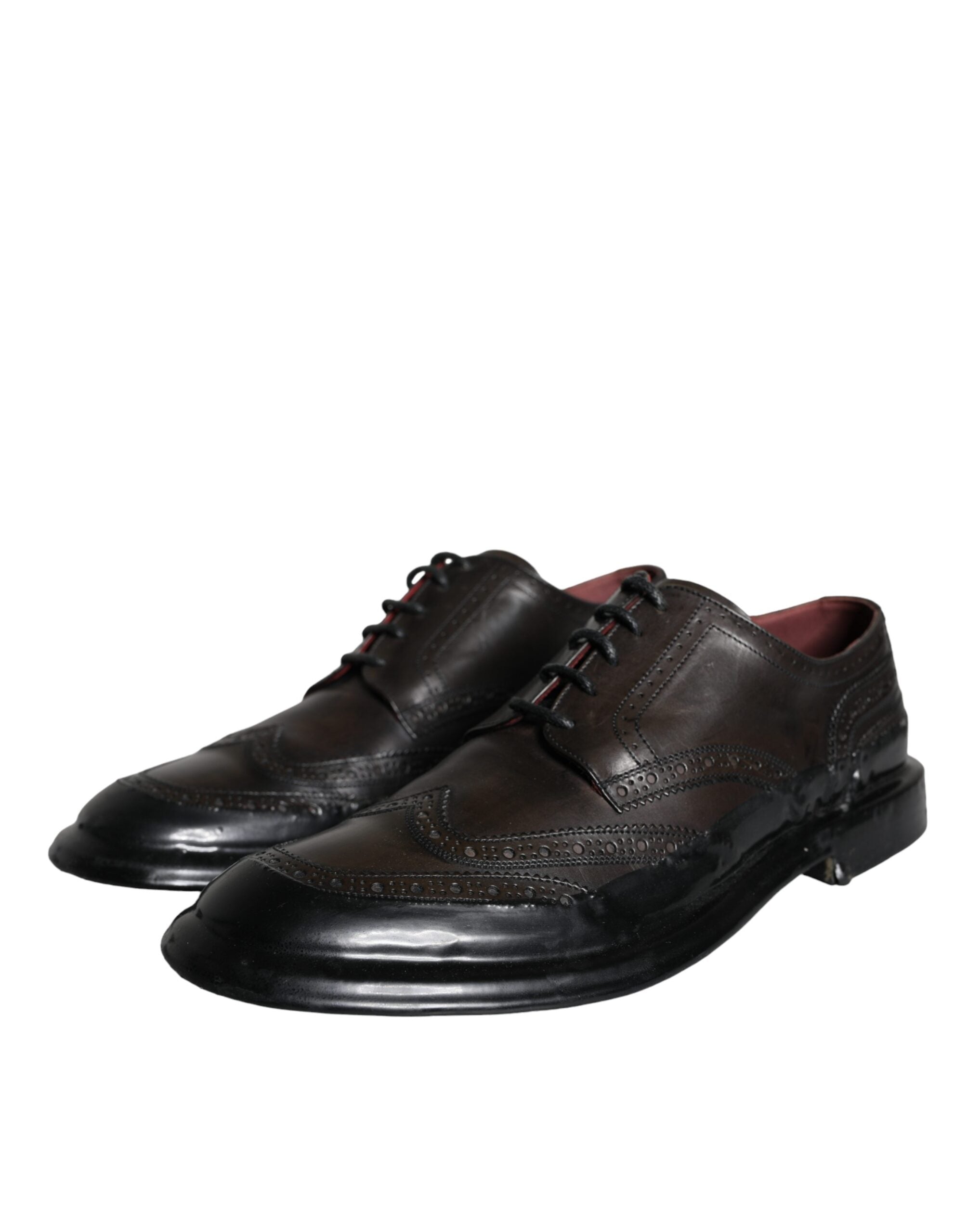 Black Leather Oxford Wingtip Formal Men Shoes - ventzia