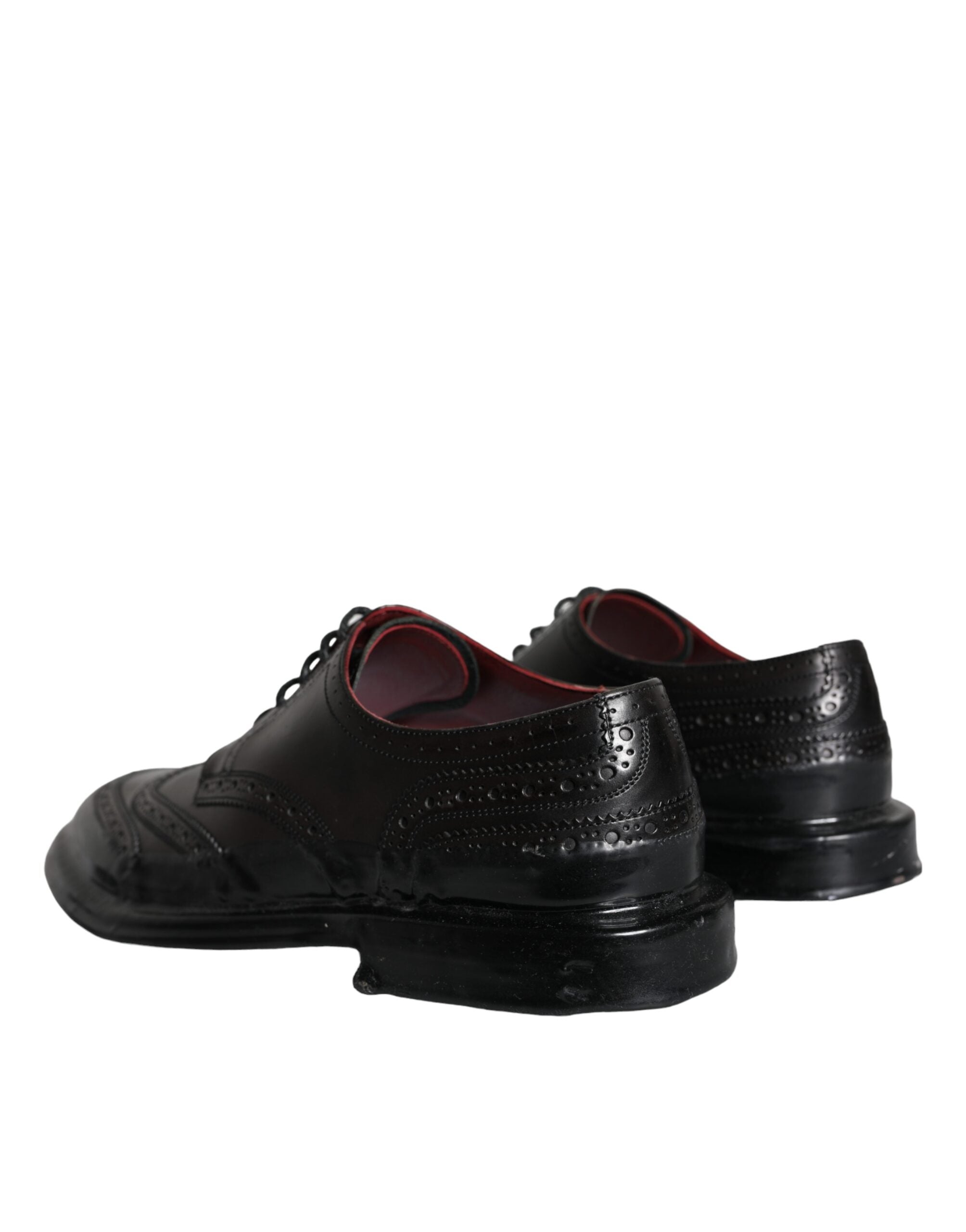 Black Leather Oxford Wingtip Formal Men Shoes - ventzia