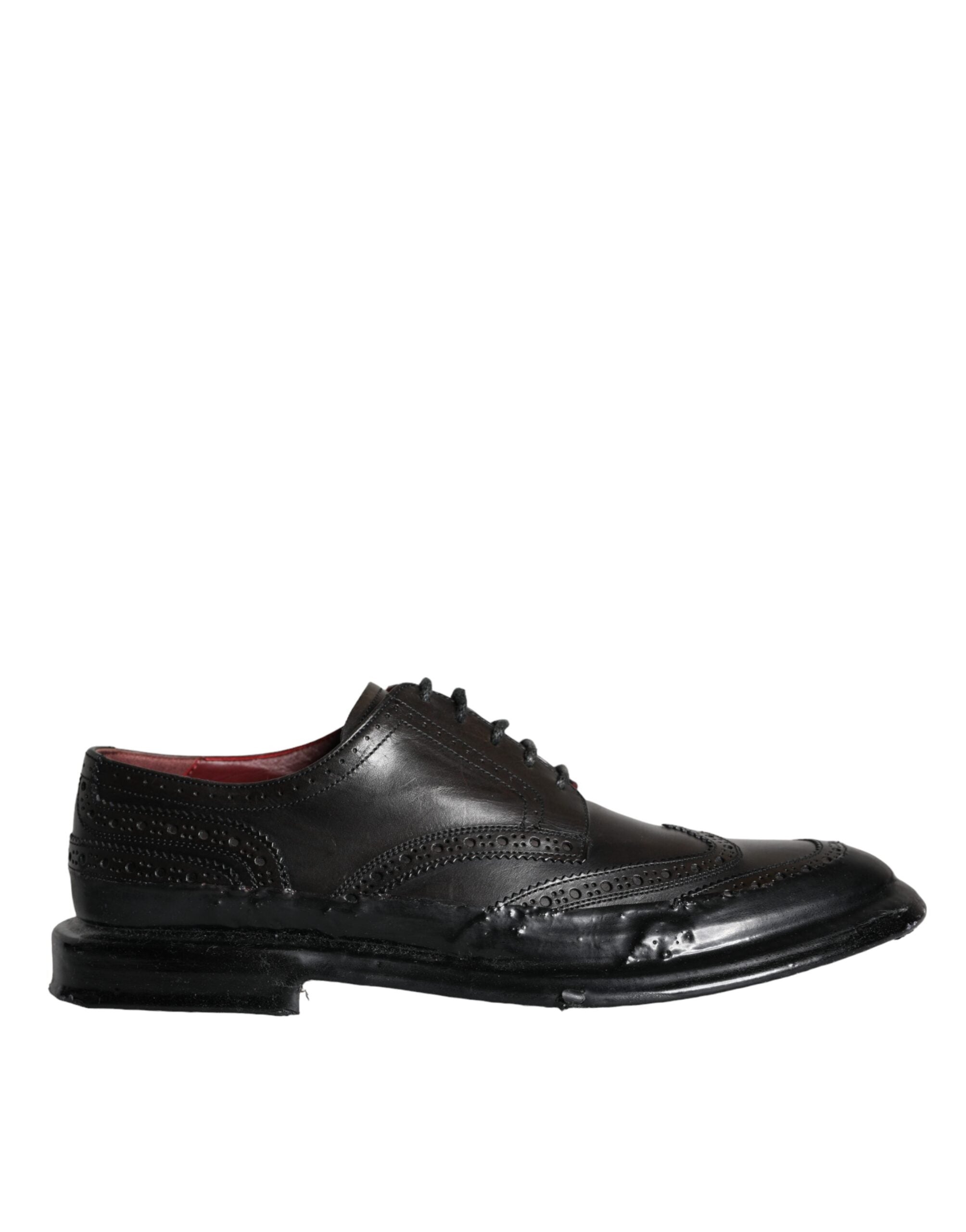Black Leather Oxford Wingtip Formal Men Shoes - ventzia