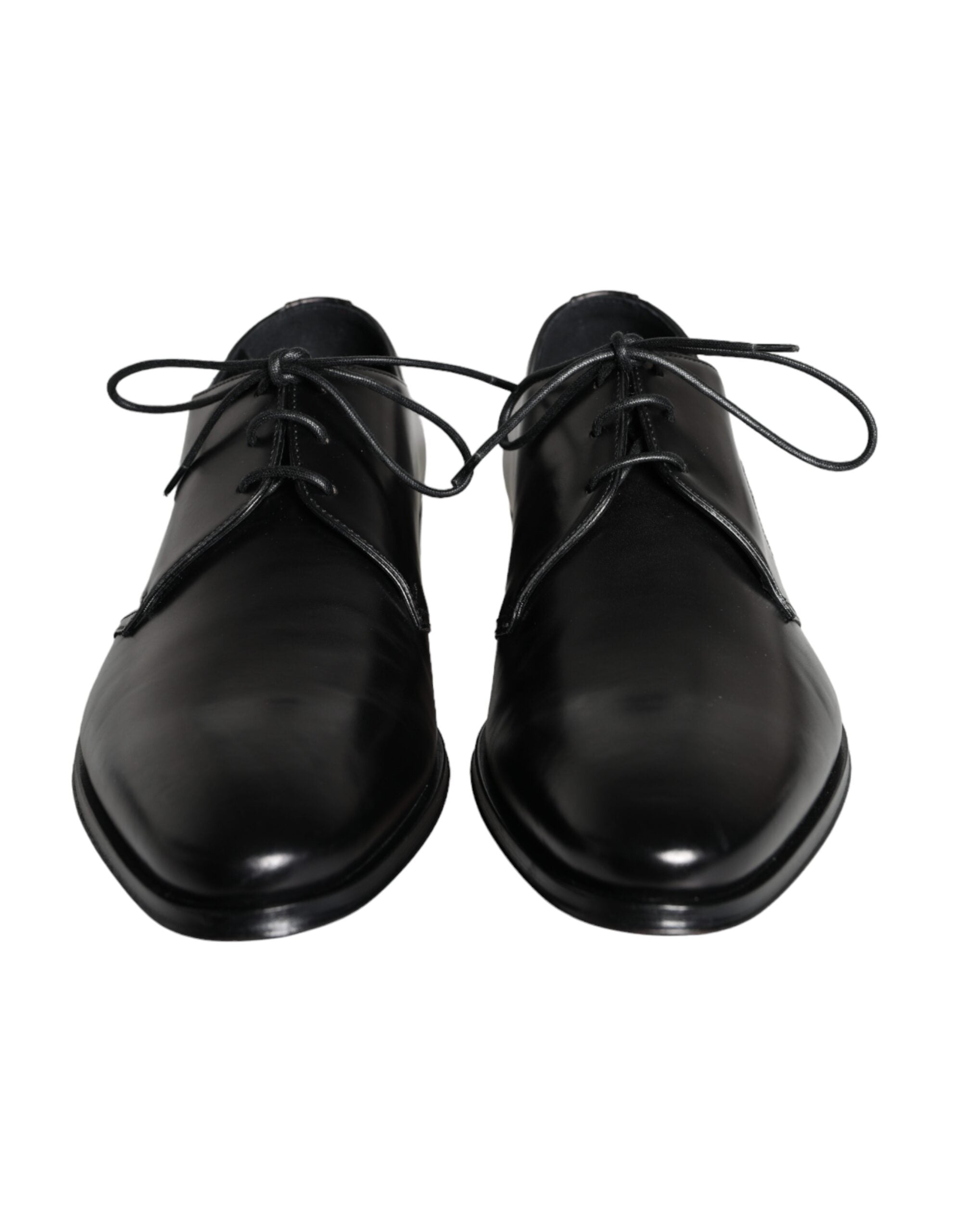 Black Calfskin Leather Derby Men Dress Shoes - ventzia