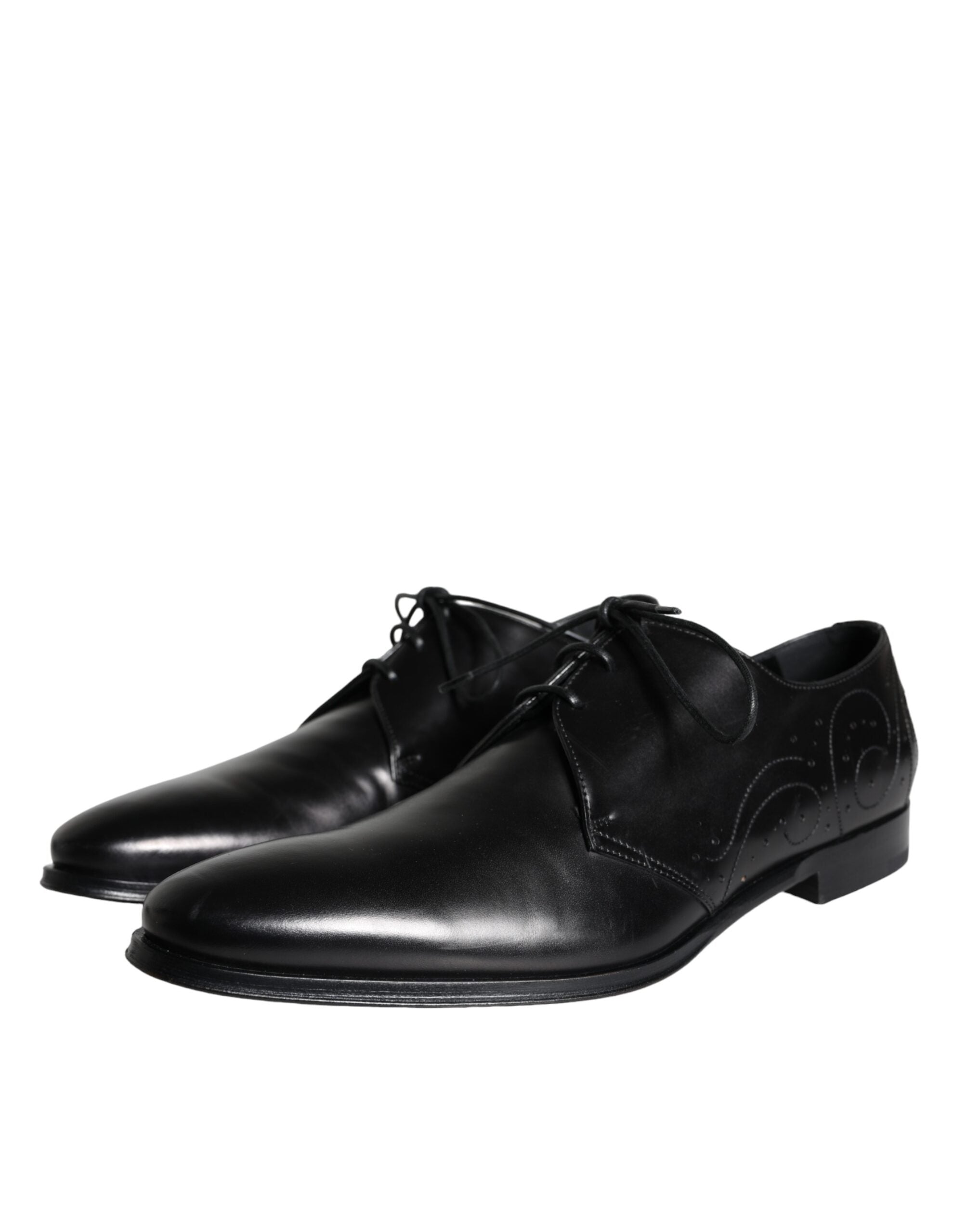 Black Calfskin Leather Derby Men Dress Shoes - ventzia