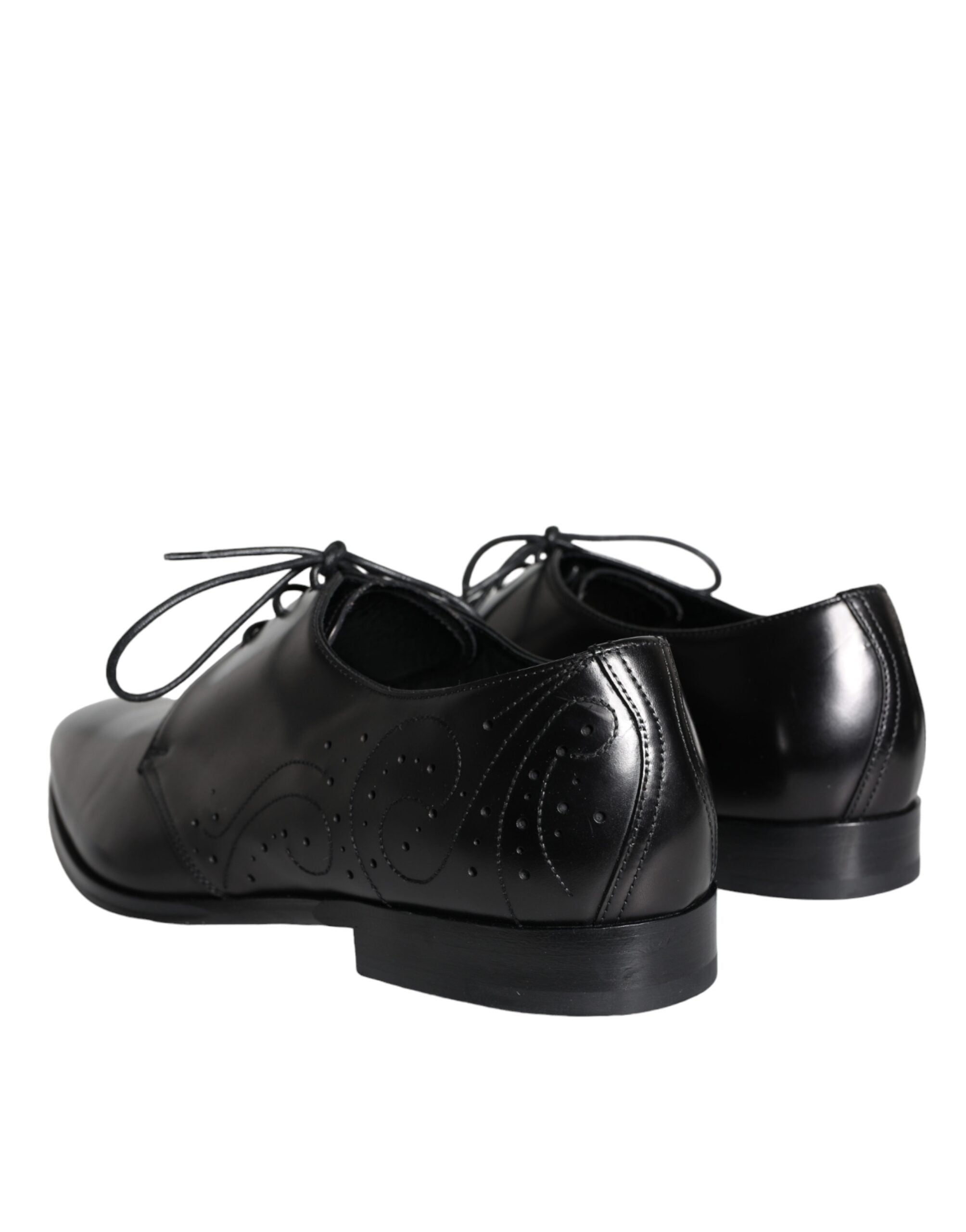 Black Calfskin Leather Derby Men Dress Shoes - ventzia
