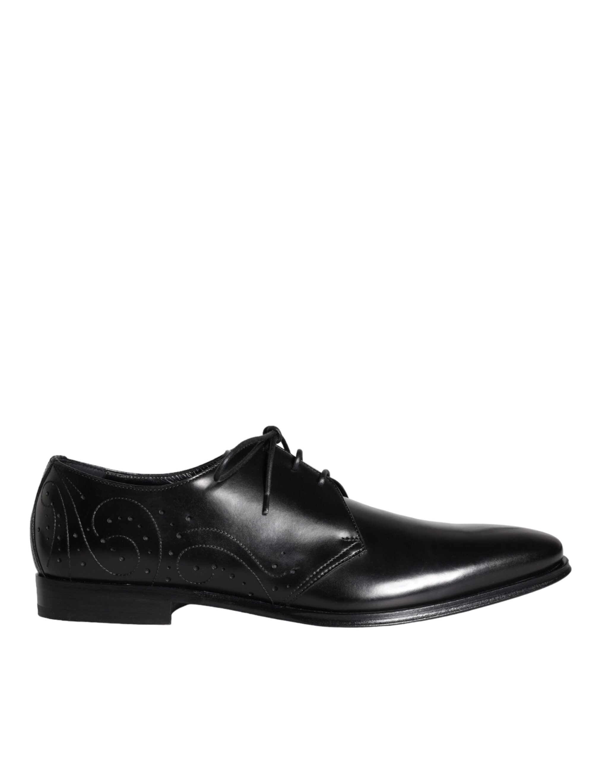 Black Calfskin Leather Derby Men Dress Shoes - ventzia
