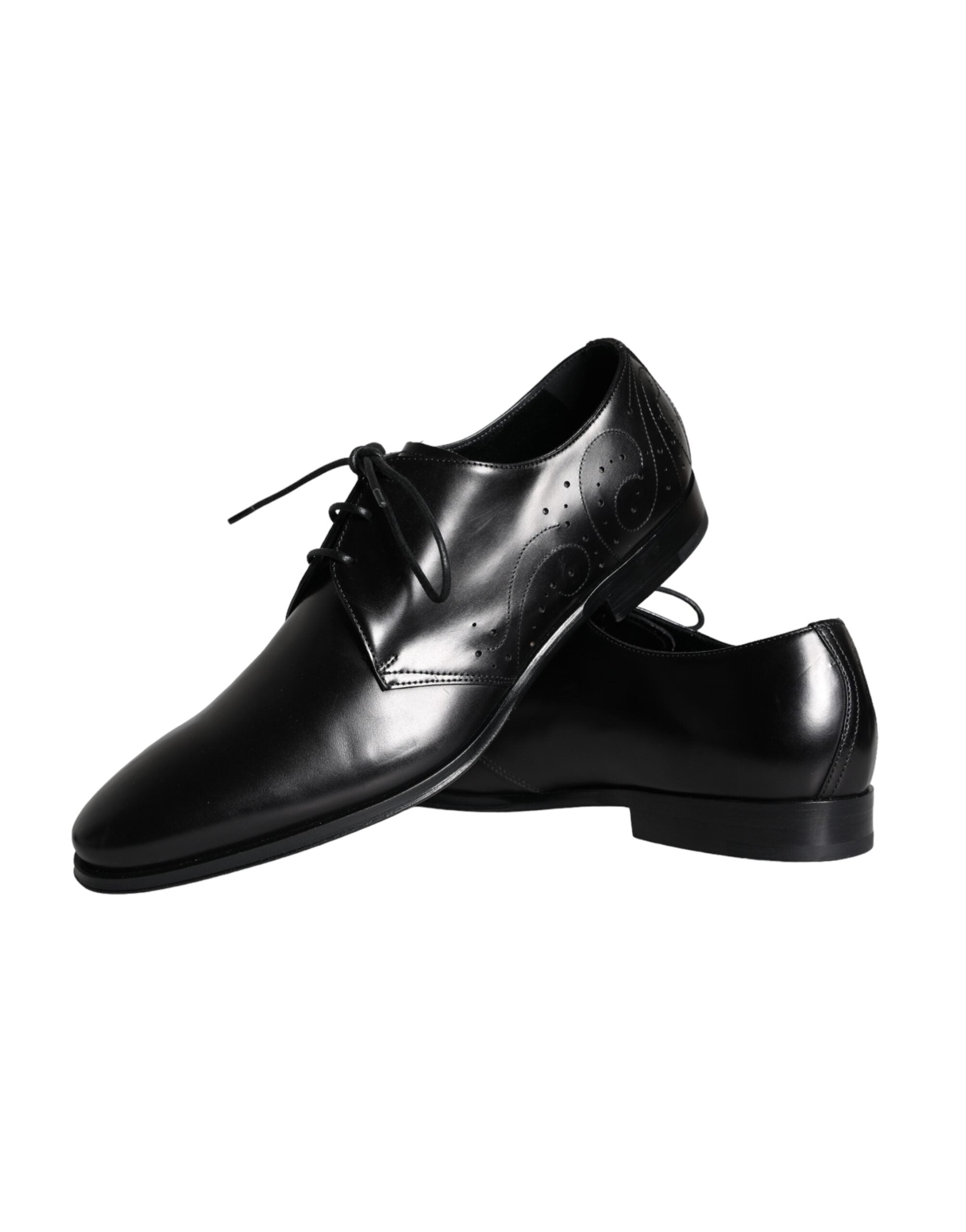 Black Calfskin Leather Derby Men Dress Shoes - ventzia