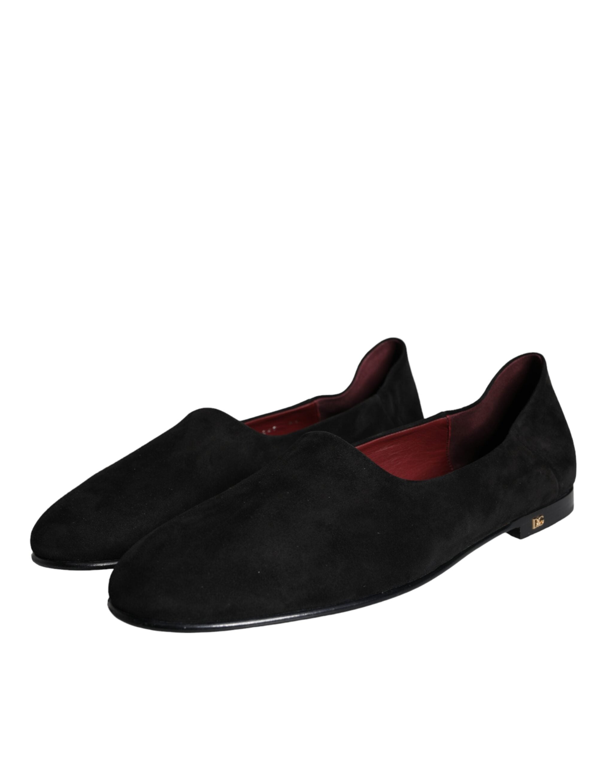 Black Suede Loafers Formal Slip On Shoes - ventzia