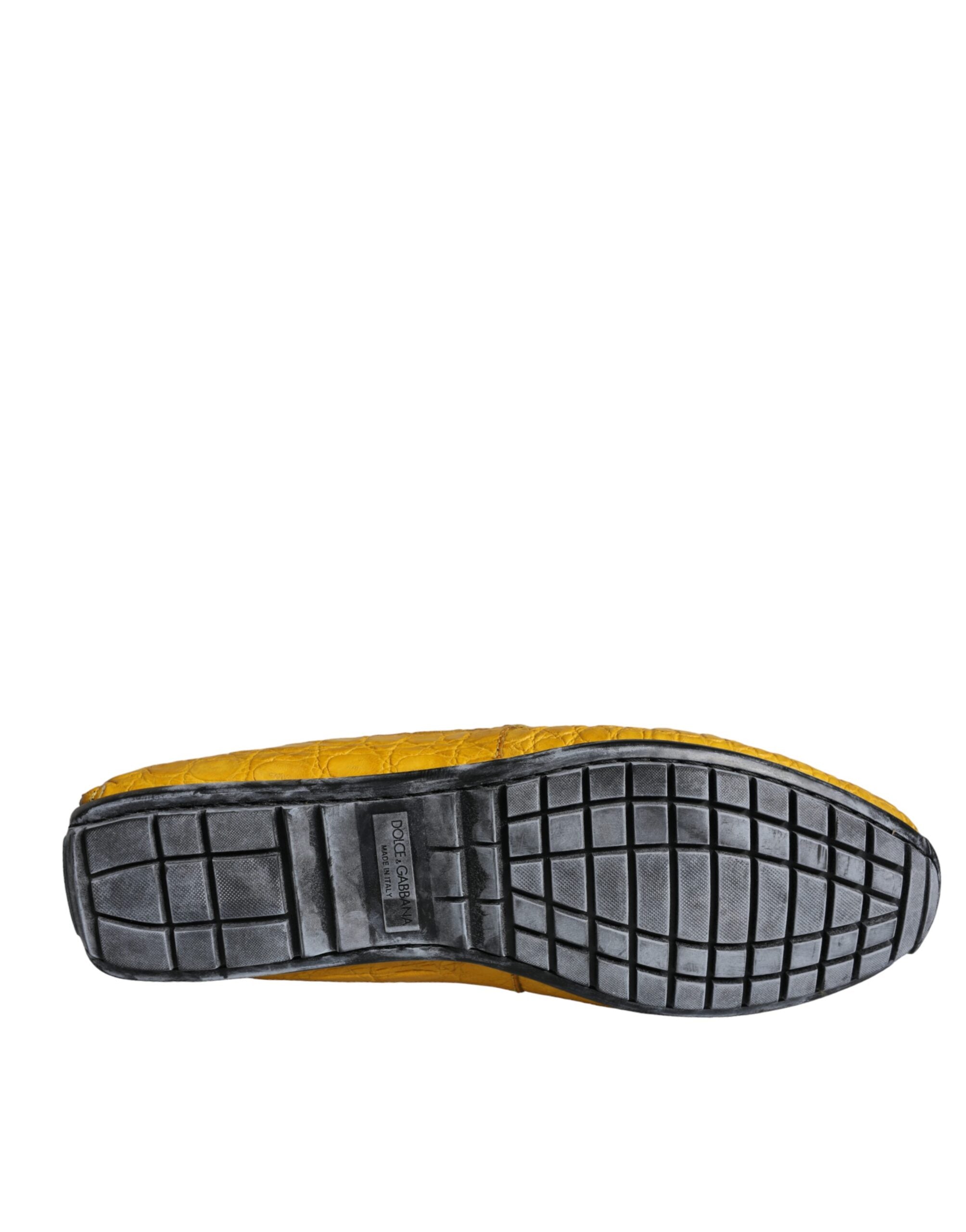 Yellow Leather Slip Mocassin Loafers Shoes - ventzia