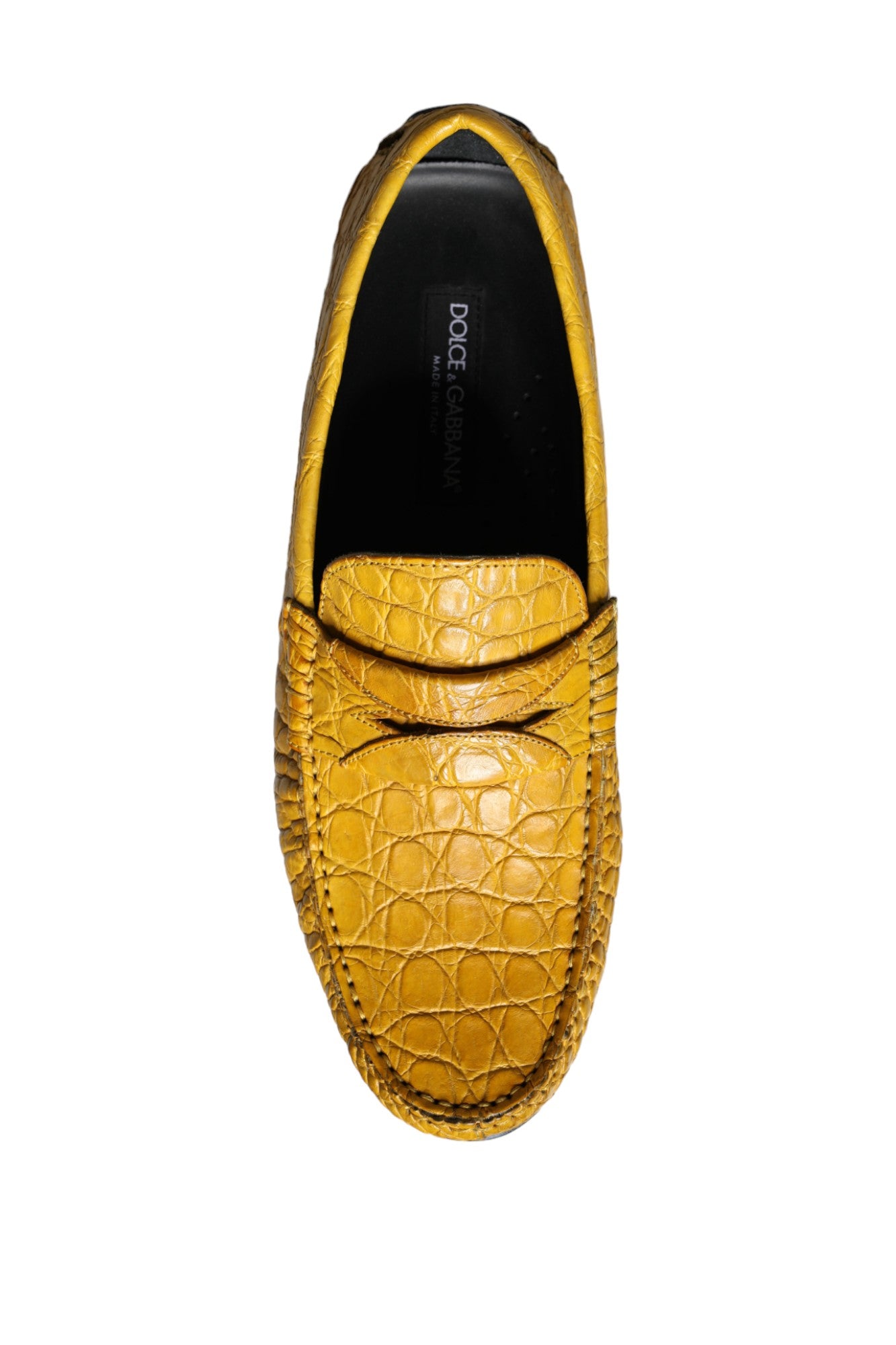 Yellow Leather Slip Mocassin Loafers Shoes - ventzia