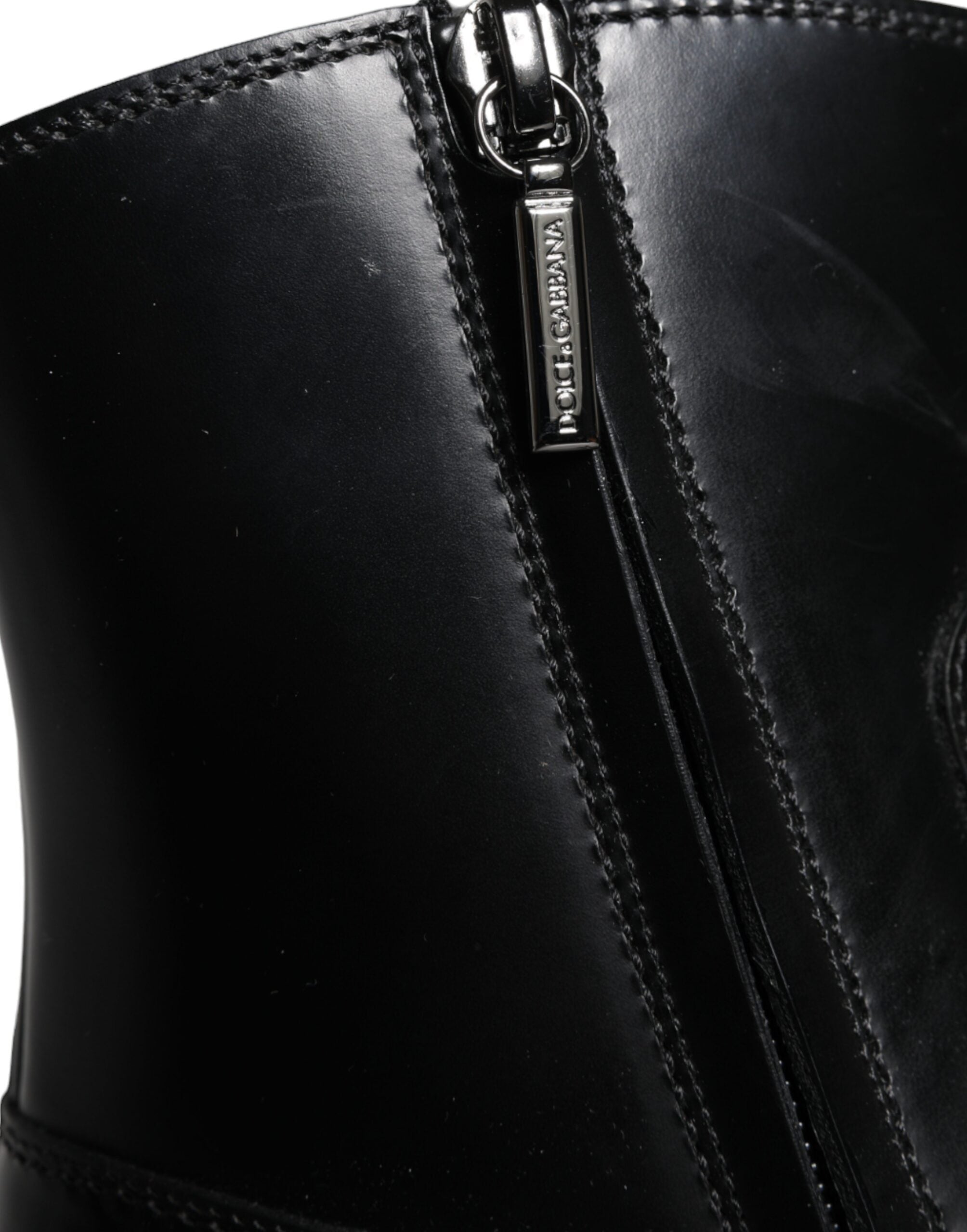 Black Leather Ankle Boots Booties Shoes - ventzia