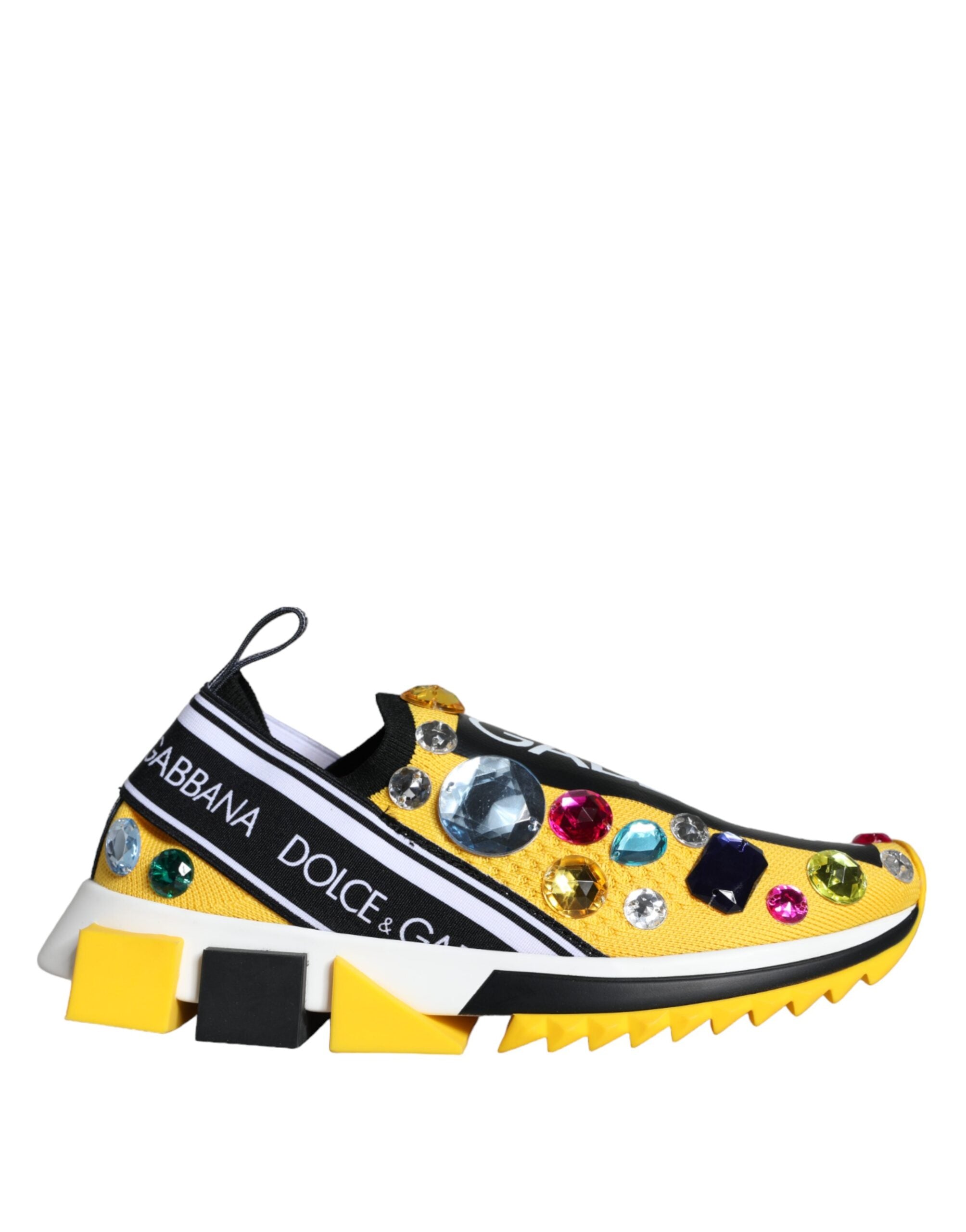 Yellow Sorrento Crystals Sneakers Womens Shoes - ventzia