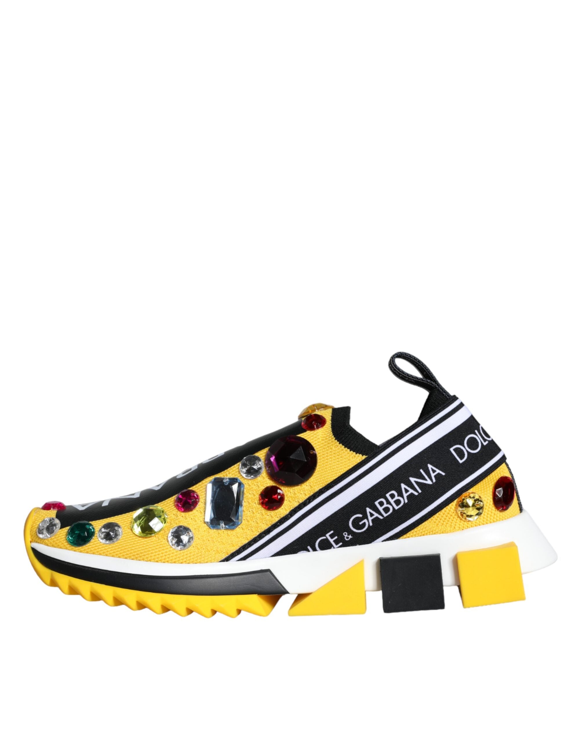 Yellow Sorrento Crystals Sneakers Womens Shoes - ventzia