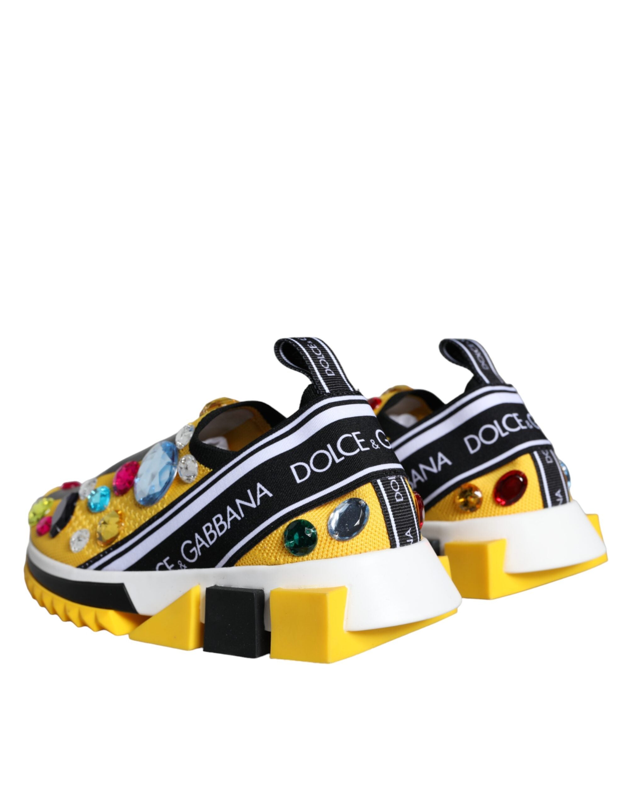 Yellow Sorrento Crystals Sneakers Womens Shoes - ventzia
