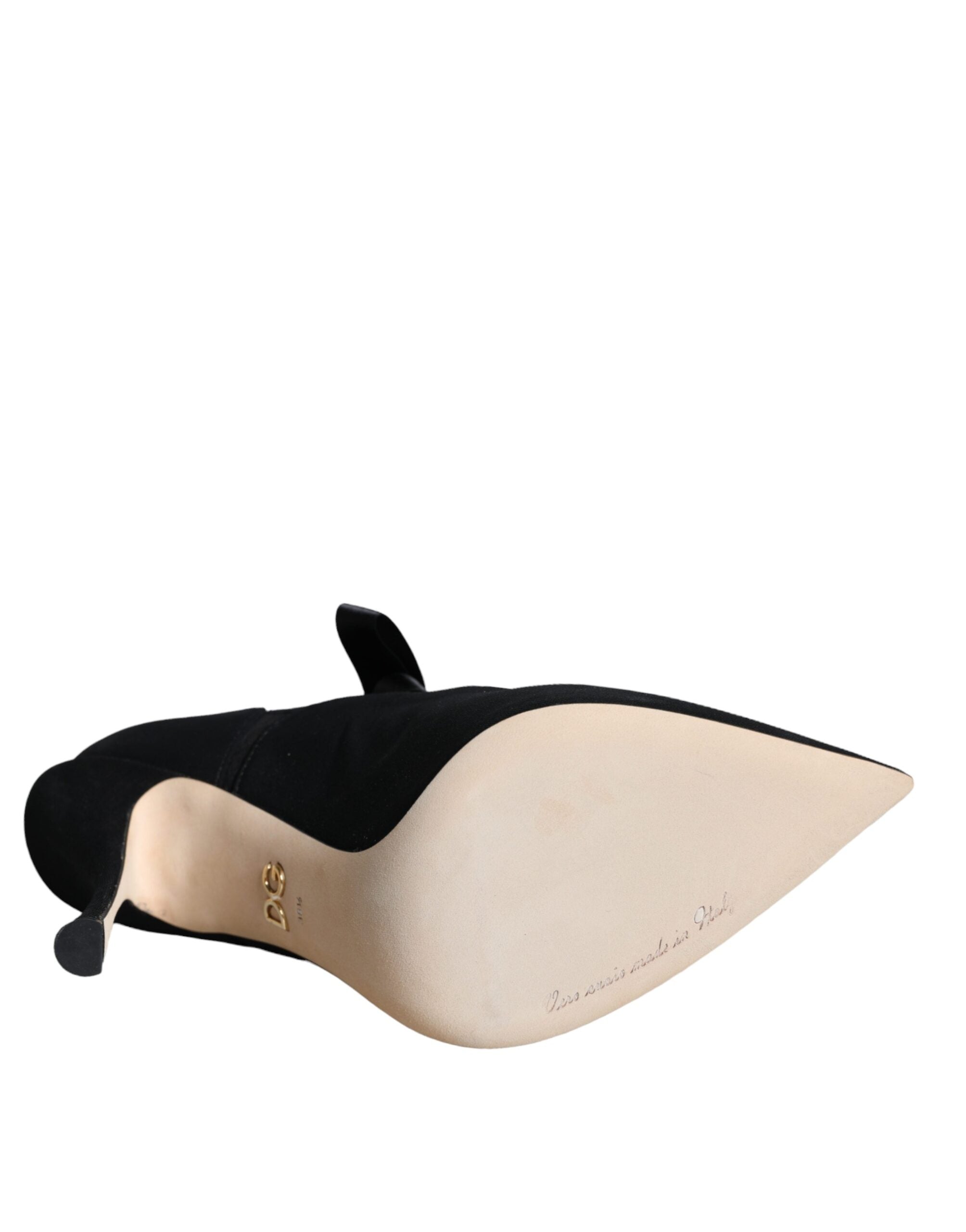 Black Stiletto Heels Mid Calf Boots Shoes - ventzia