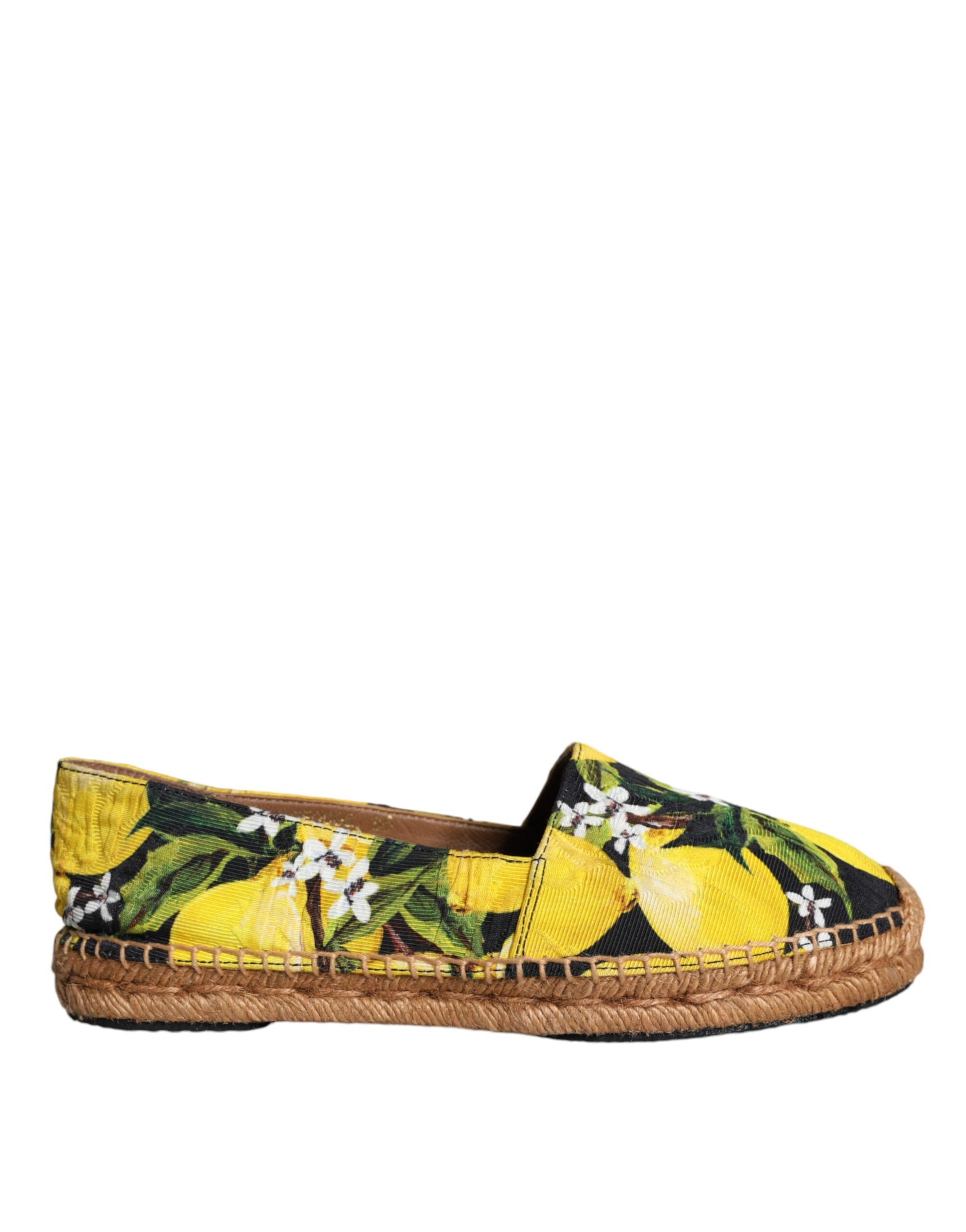 Multicolor Lemon Slip On Espadrilles Shoes - ventzia
