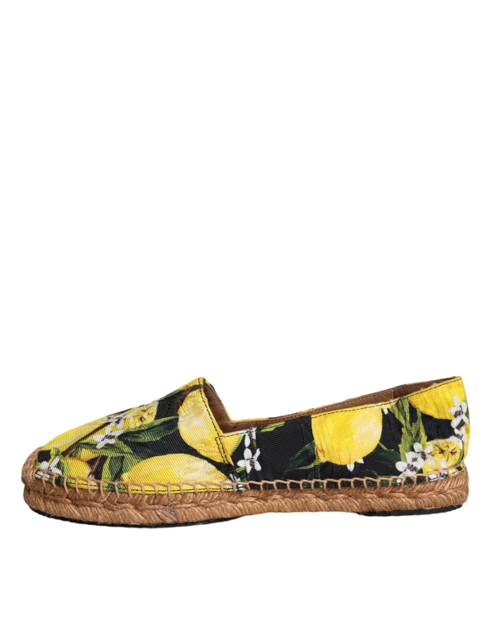 Multicolor Lemon Slip On Espadrilles Shoes - ventzia