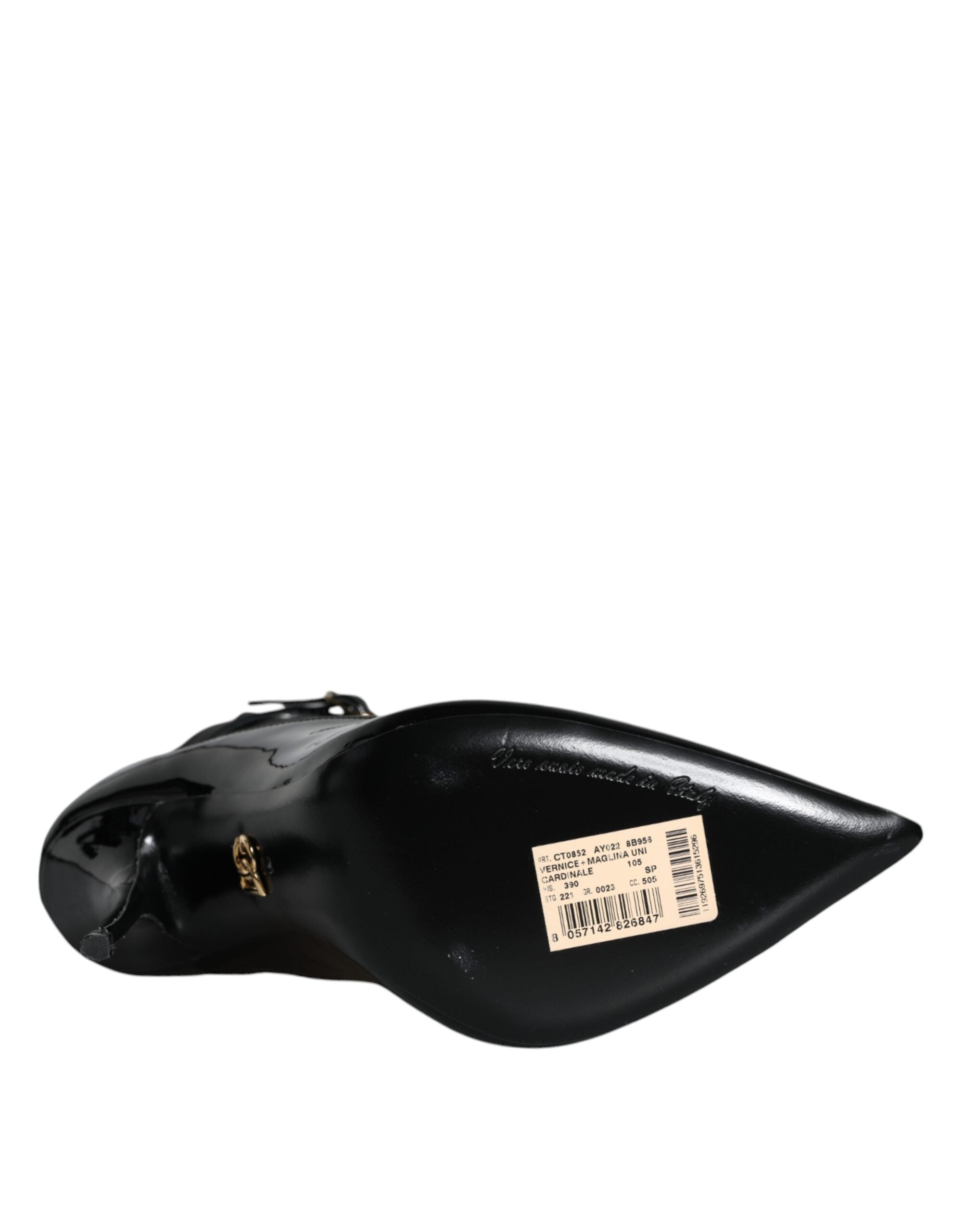 Black Leather Stilettos Booties Socks Shoes - ventzia