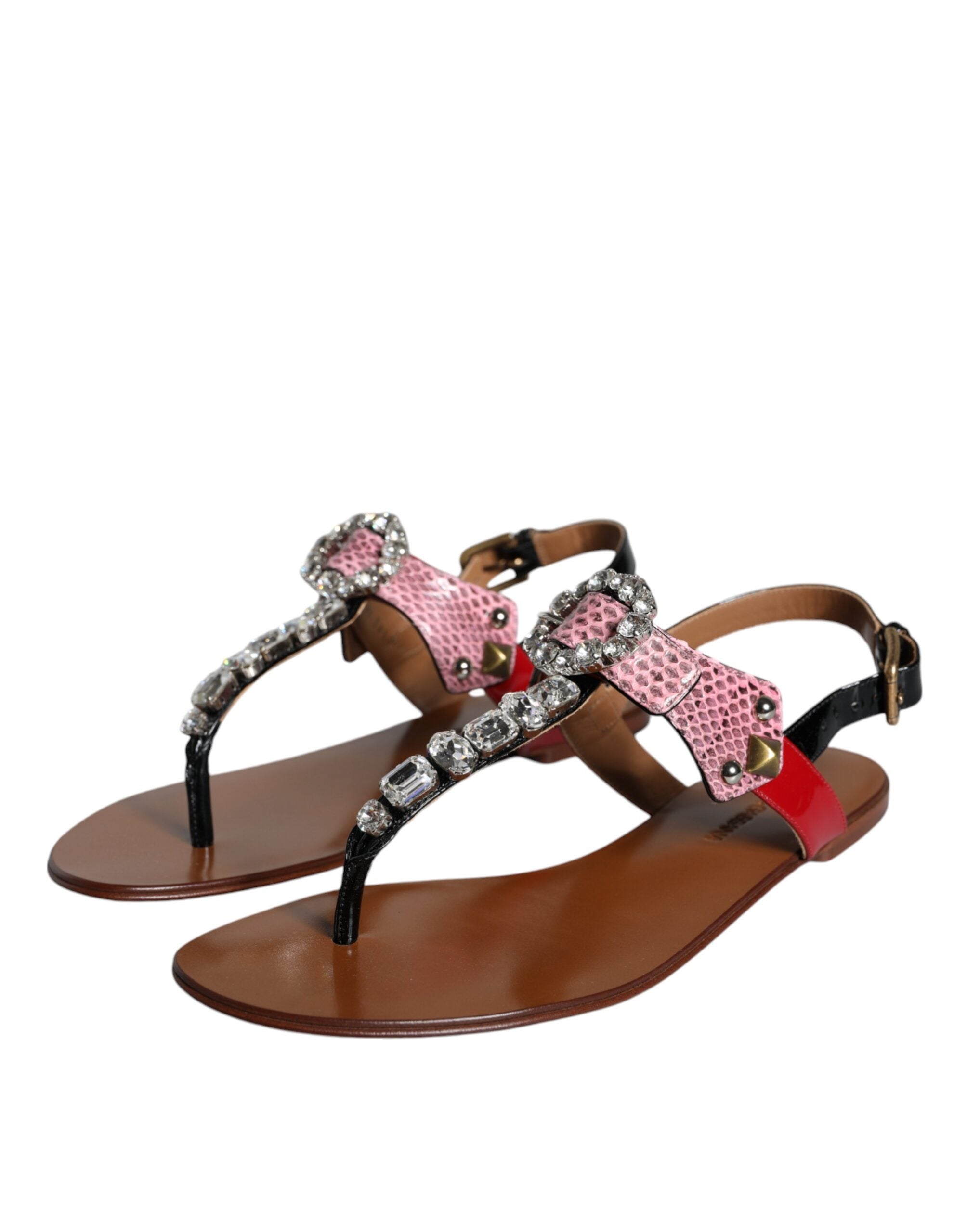 Multicolor Crystal Sandals Flip Flops Shoes - ventzia