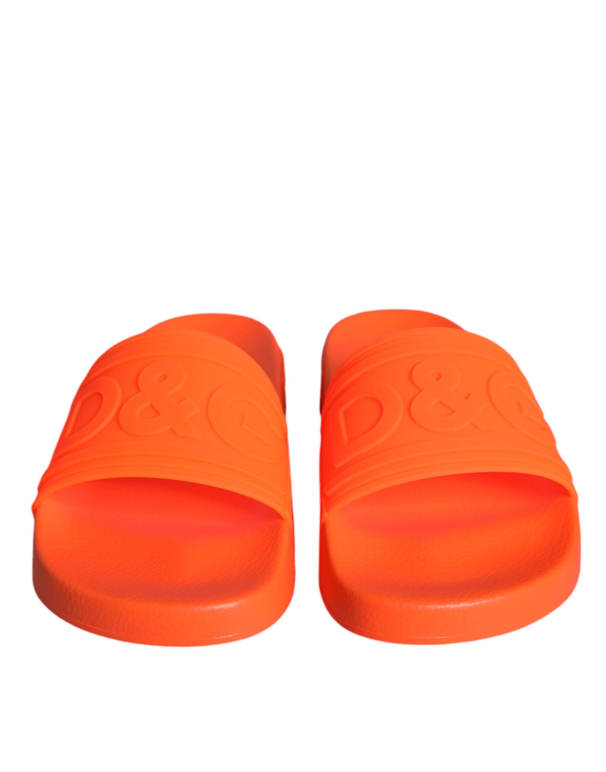 Orange Rubber Slides Sandals Beachwear Shoes - ventzia
