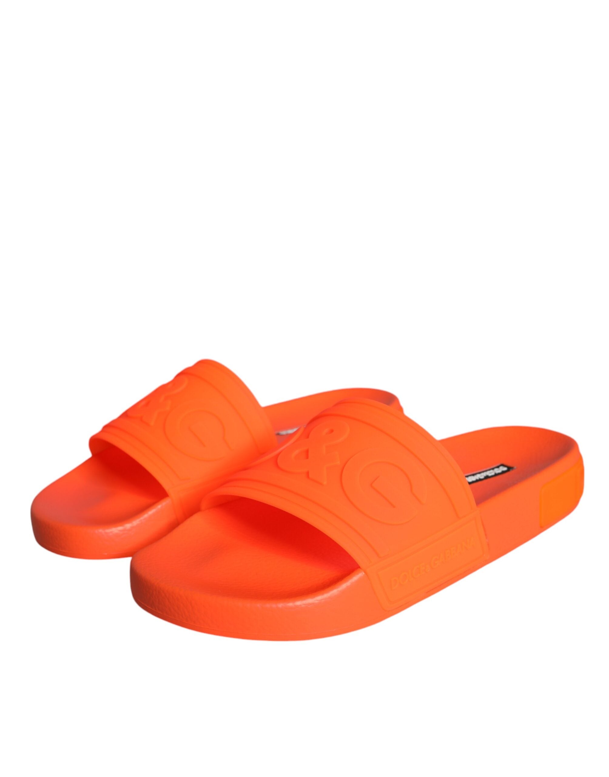 Orange Rubber Slides Sandals Beachwear Shoes - ventzia