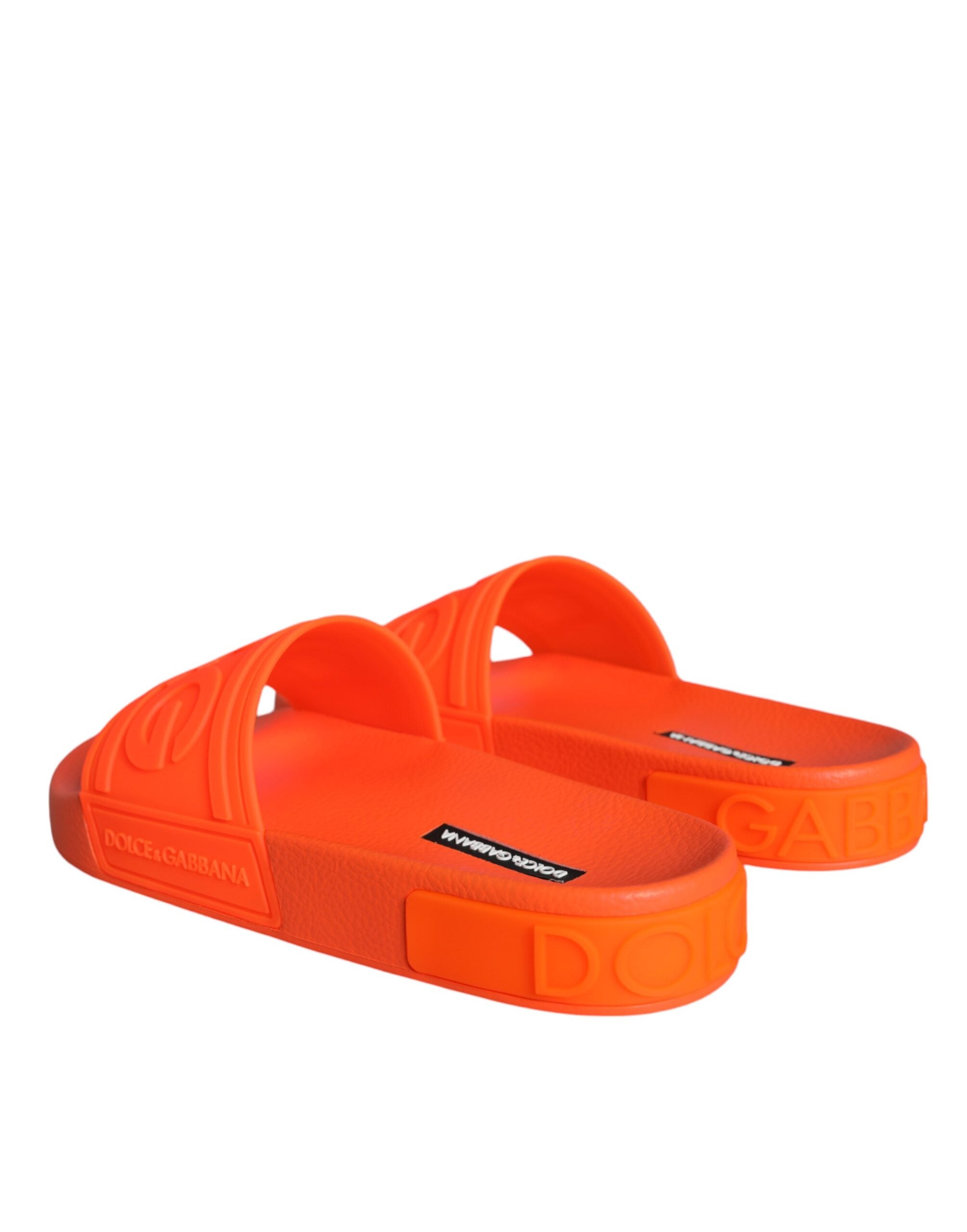 Orange Rubber Slides Sandals Beachwear Shoes - ventzia