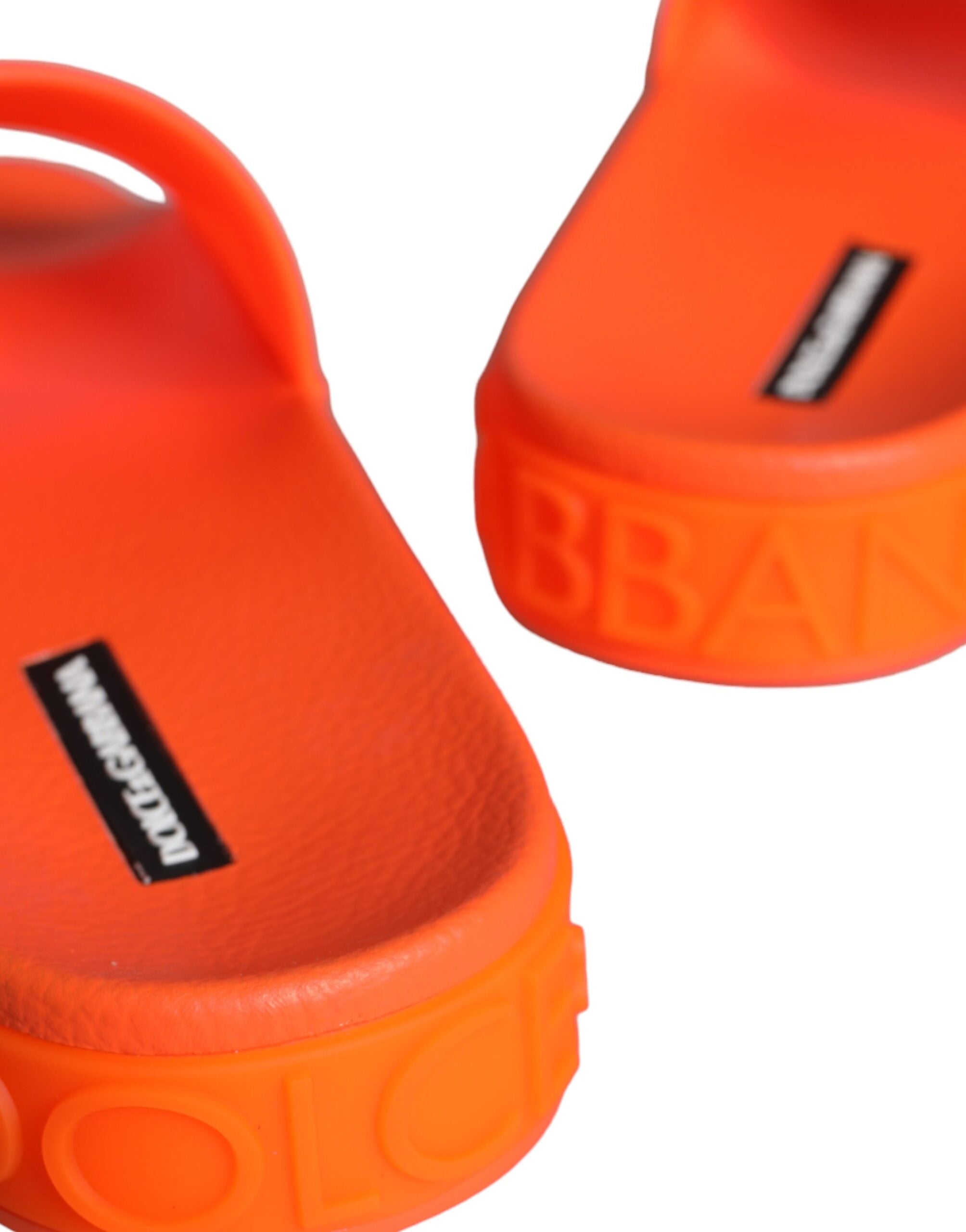 Orange Rubber Slides Sandals Beachwear Shoes - ventzia