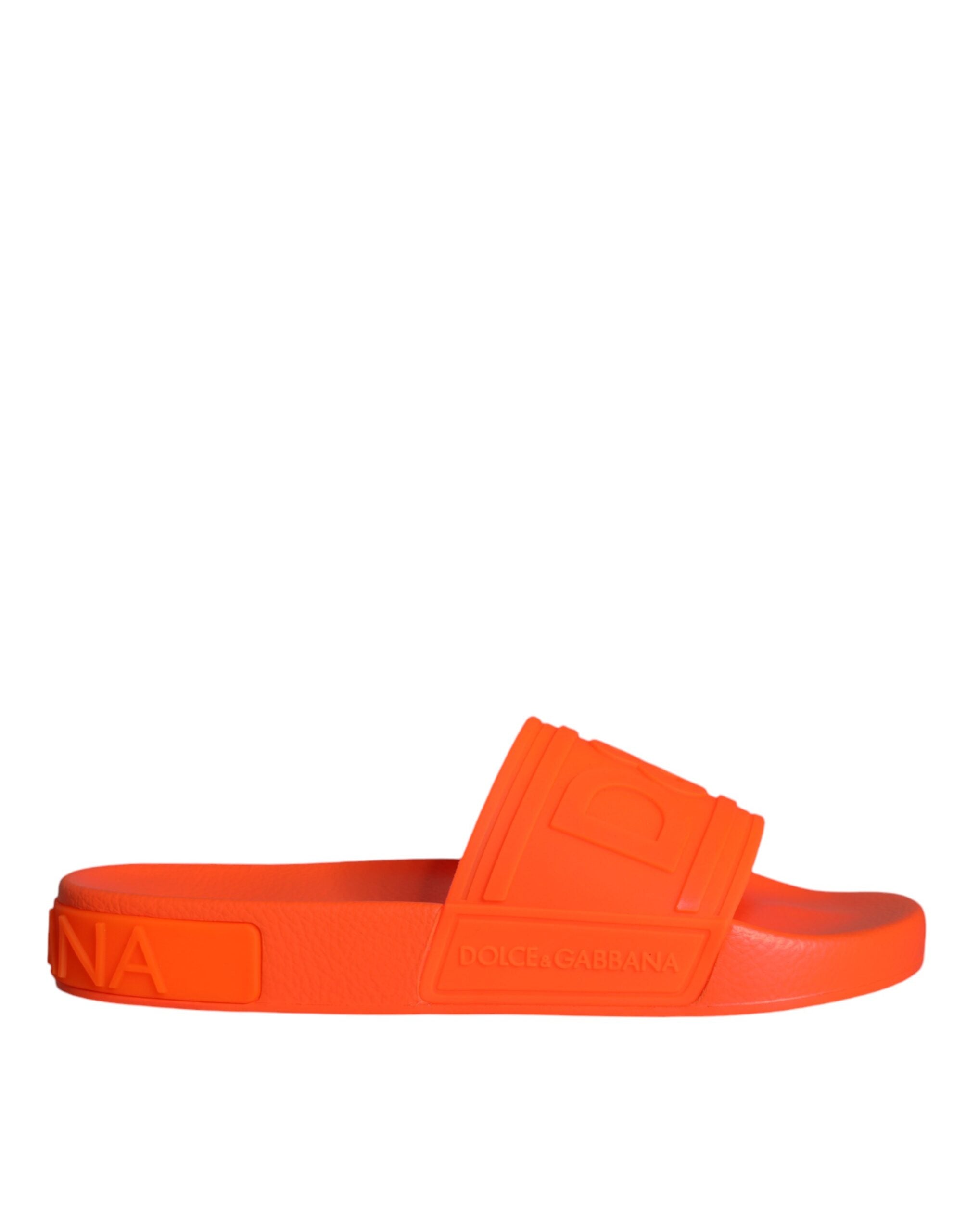 Orange Rubber Slides Sandals Beachwear Shoes - ventzia