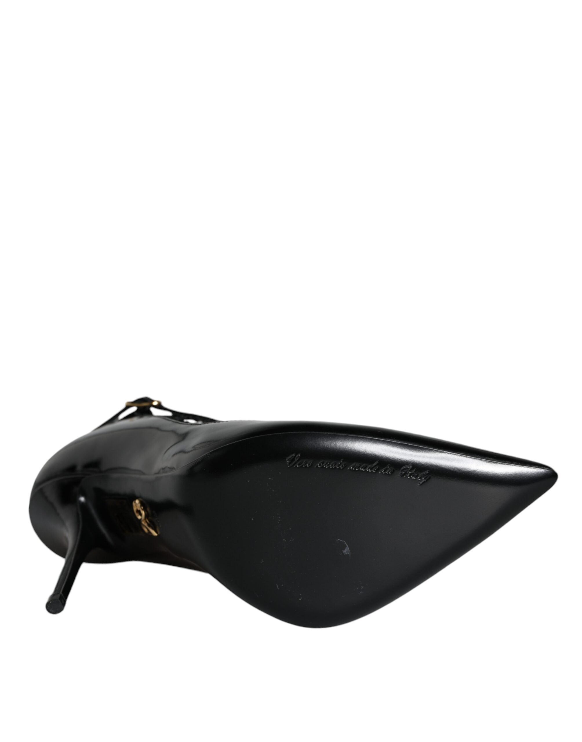 Black Mesh Patent Leather Heels Pumps Shoes - ventzia