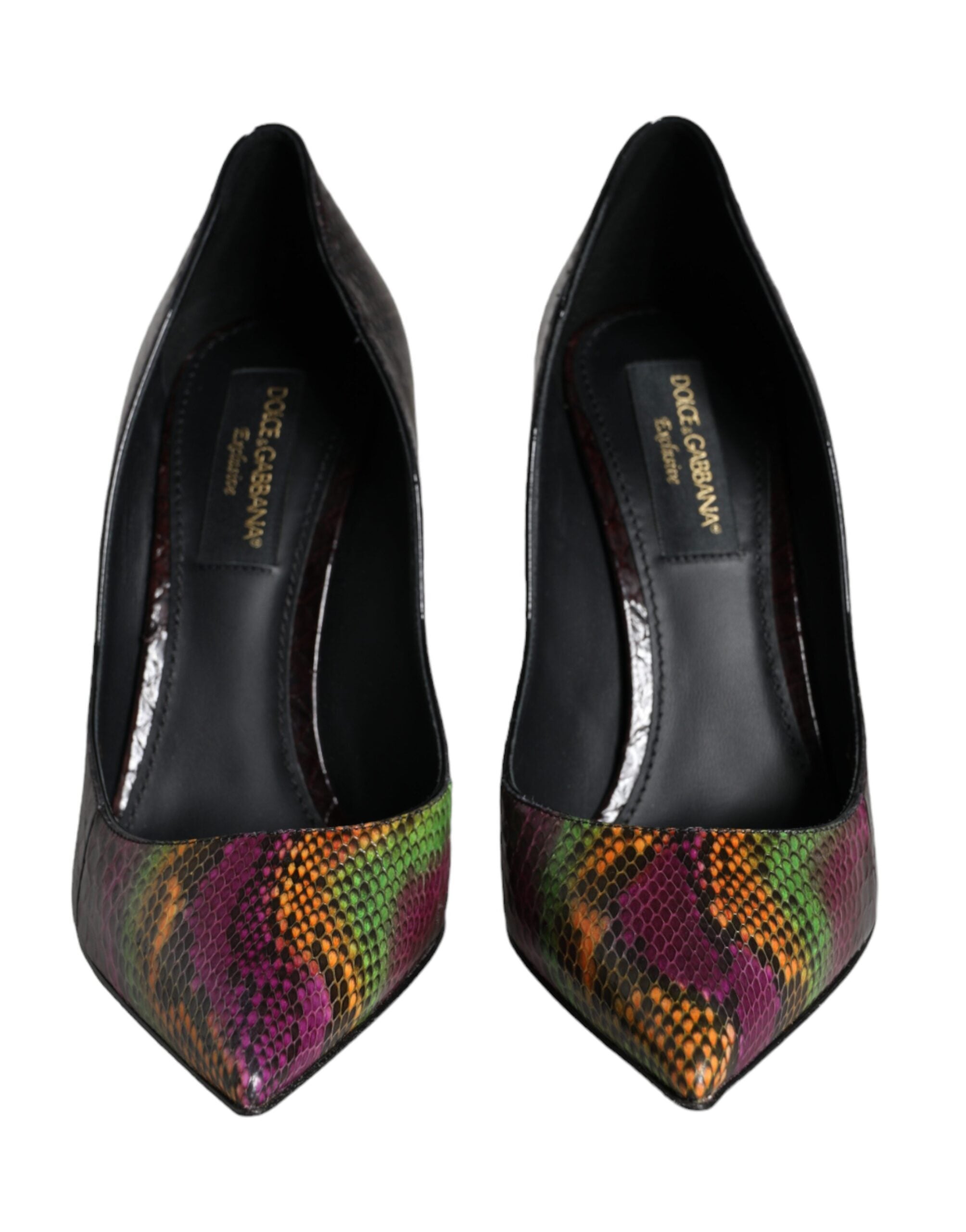 Multicolor Exotic Leather Heels Pumps Shoes - ventzia