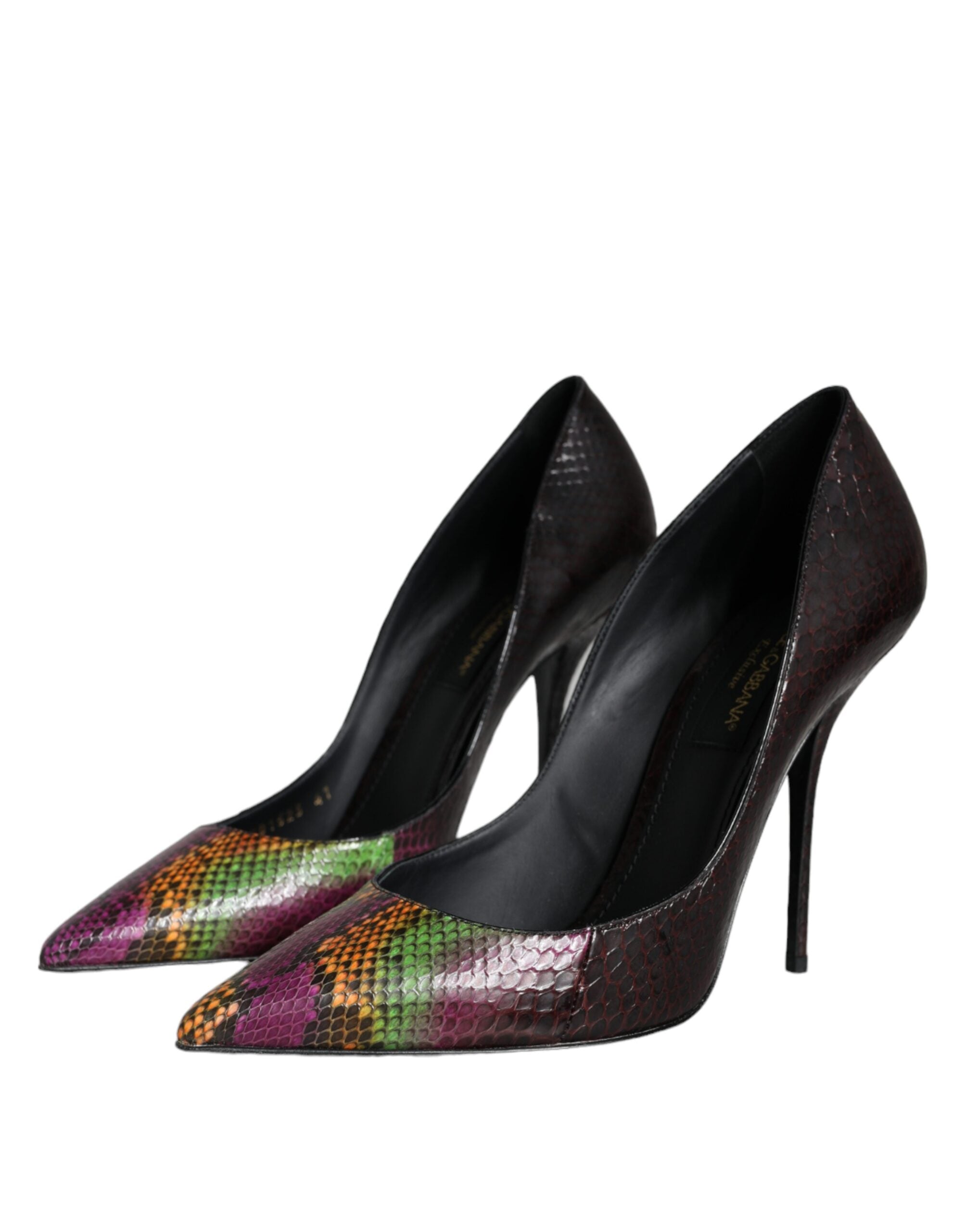 Multicolor Exotic Leather Heels Pumps Shoes - ventzia
