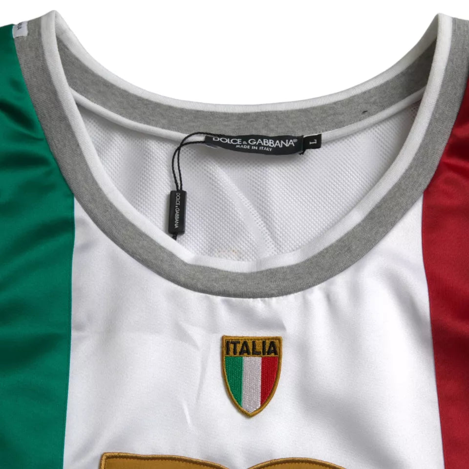 White Green Sleeveless Top Italian Flag Basket T-shirt - ventzia