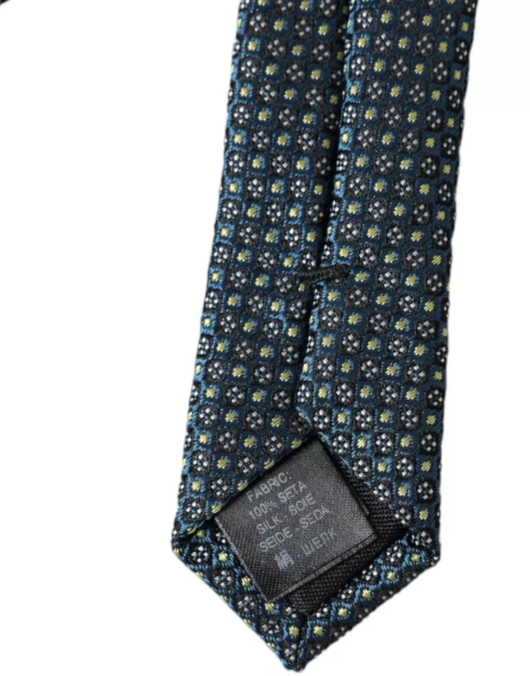 Green Patterned 100% Silk Adjustable Men Tie - ventzia