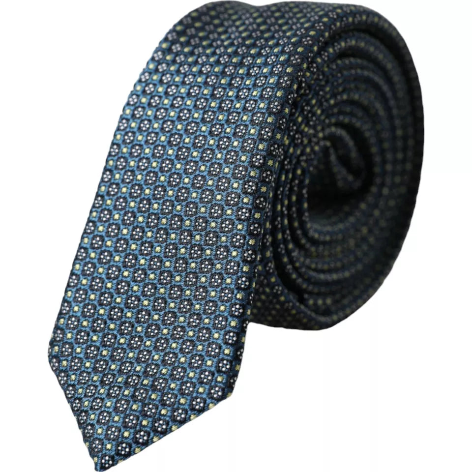 Green Patterned 100% Silk Adjustable Men Tie - ventzia