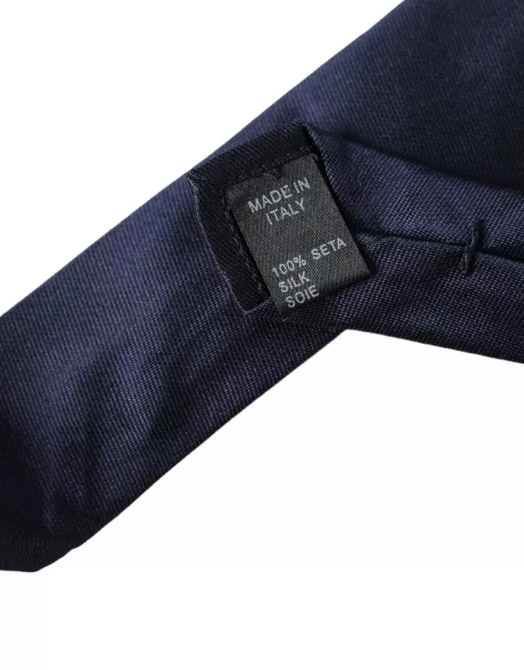 Dark Blue Silk Skinny Adjustable Tie - ventzia