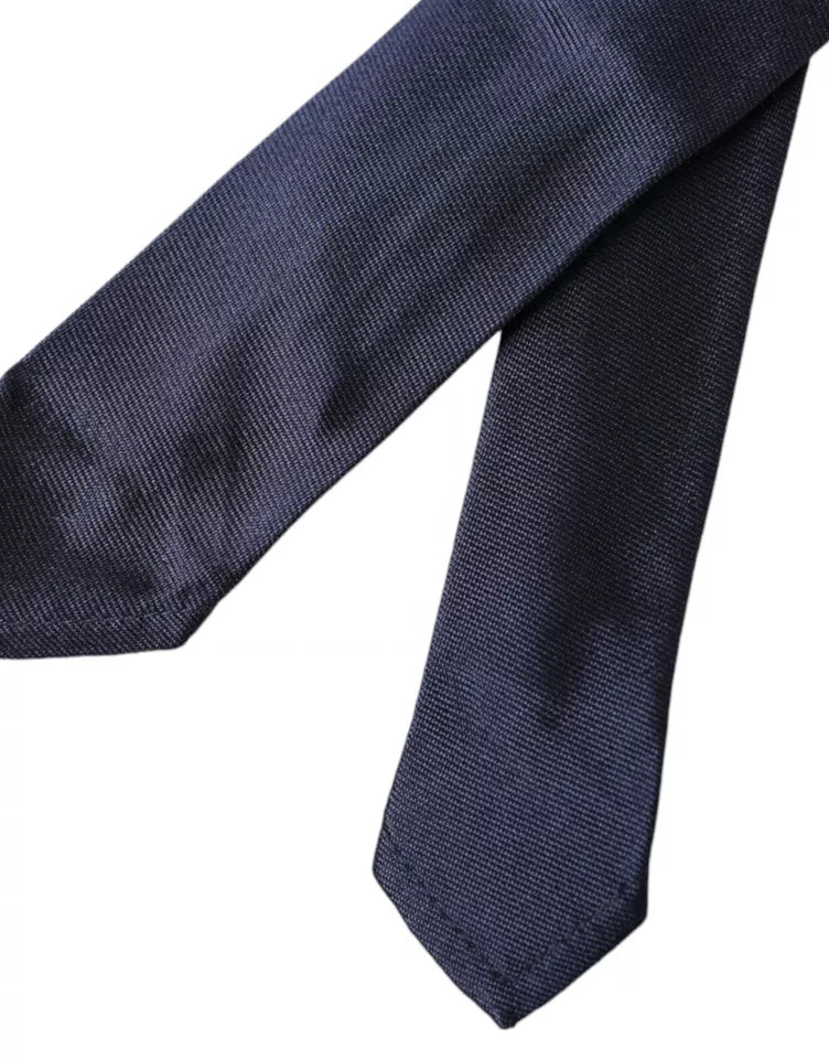Dark Blue Silk Skinny Adjustable Tie - ventzia