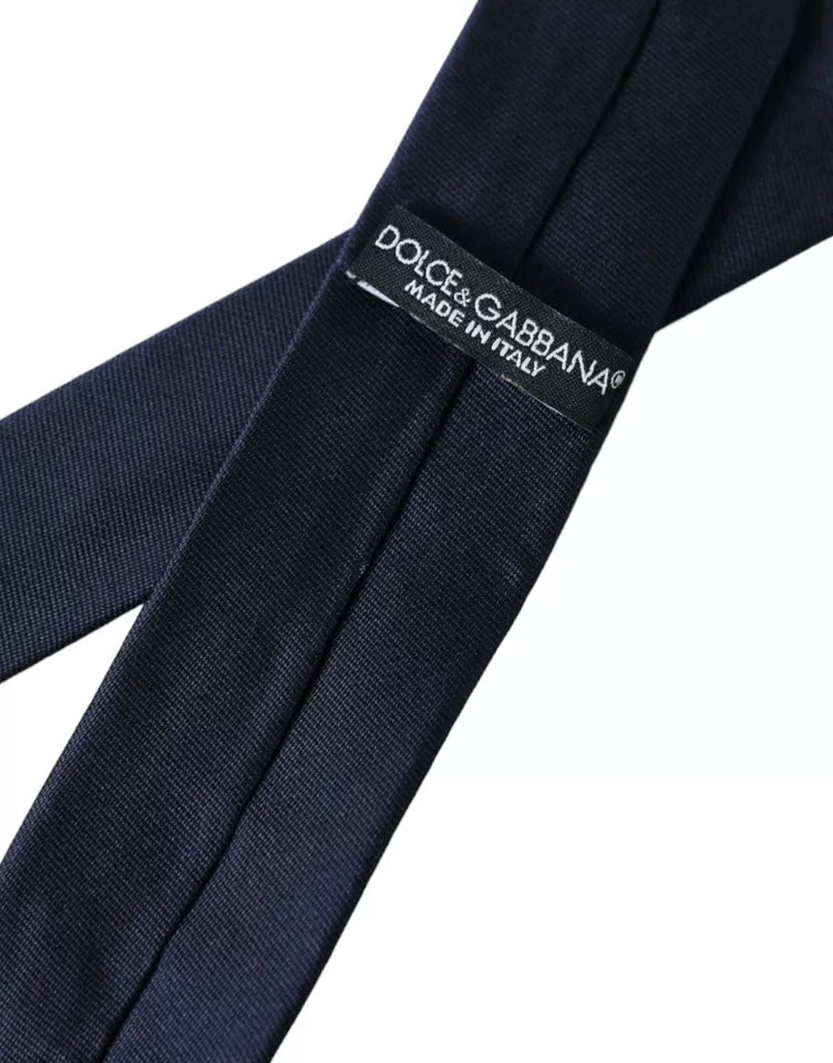 Dark Blue Silk Skinny Adjustable Tie - ventzia