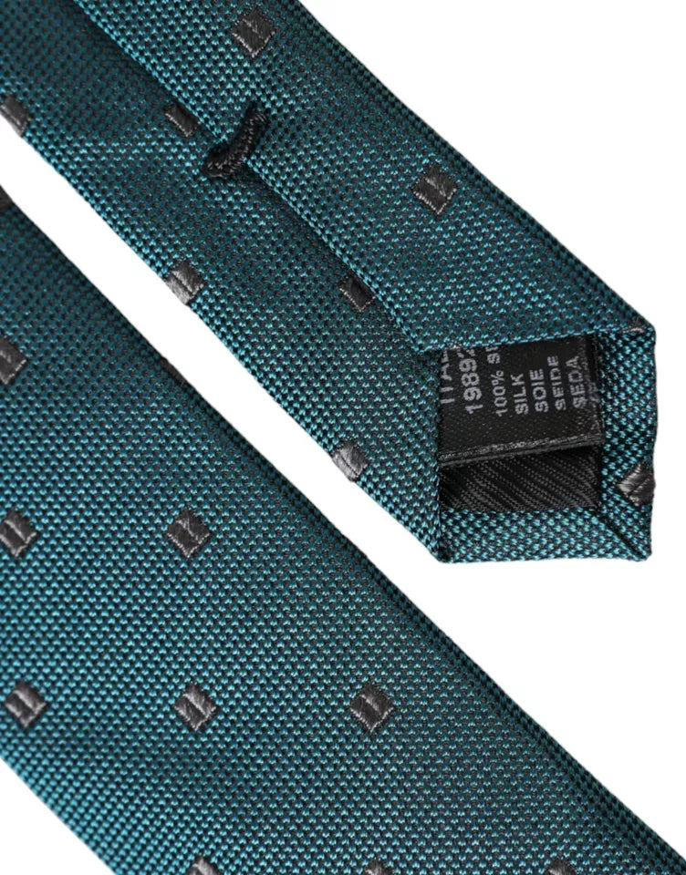 Green Patterned Silk Adjustable Men Tie - ventzia