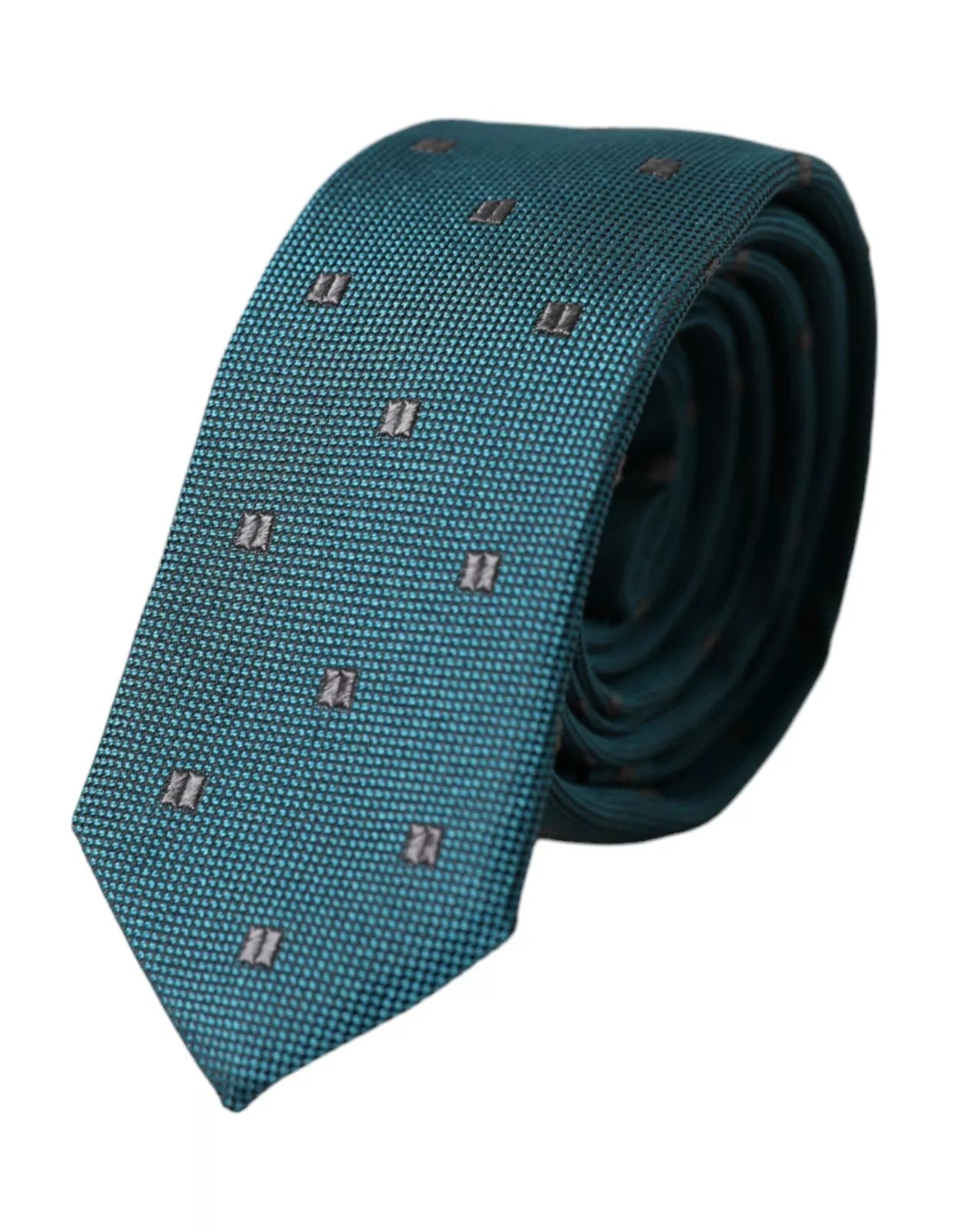 Green Patterned Silk Adjustable Men Tie - ventzia