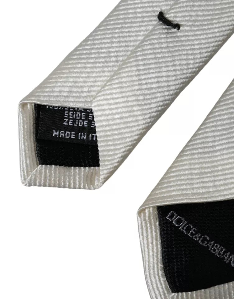 White Solid 100% Silk Adjustable Tie - ventzia