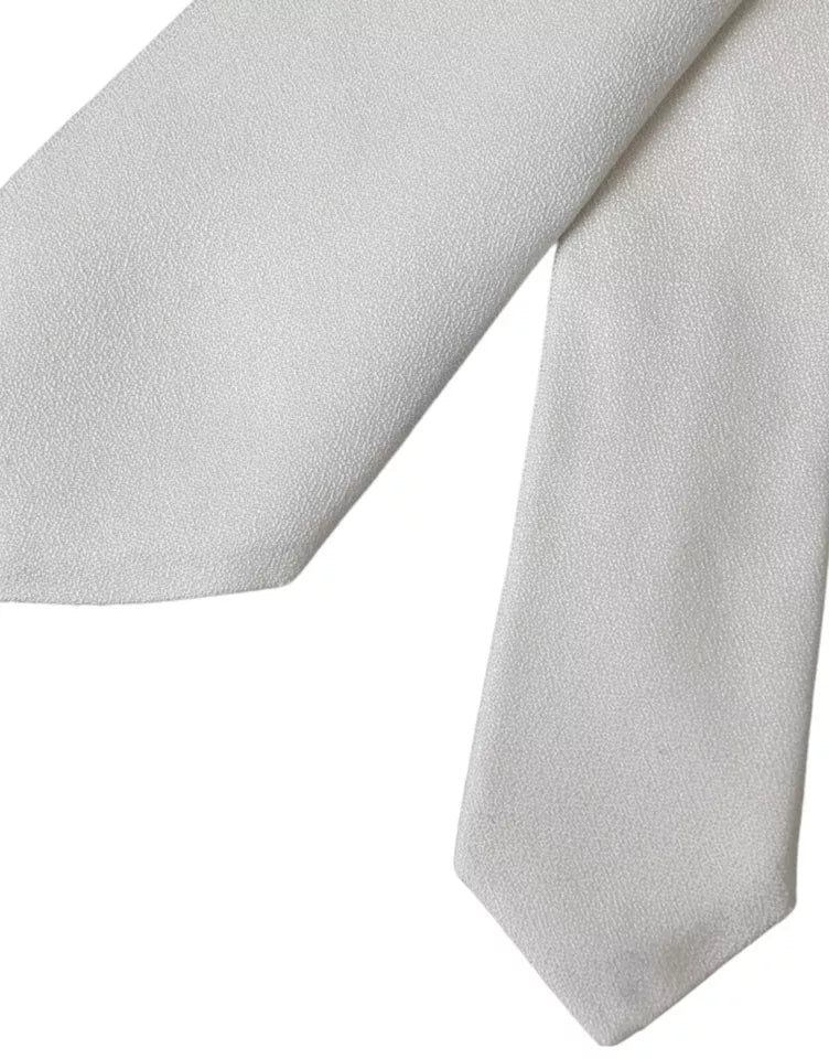 White Silk Classic Adjustable Men Tie - ventzia