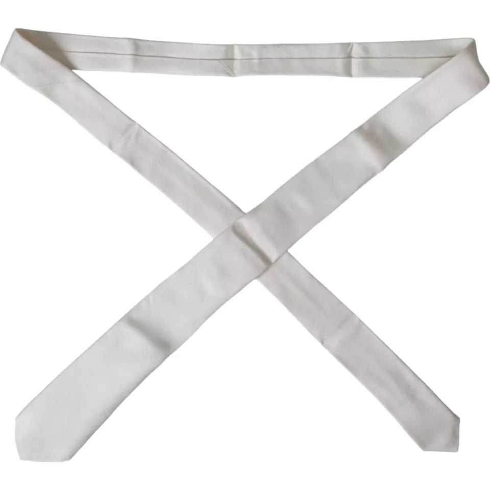 White Silk Classic Adjustable Men Tie - ventzia