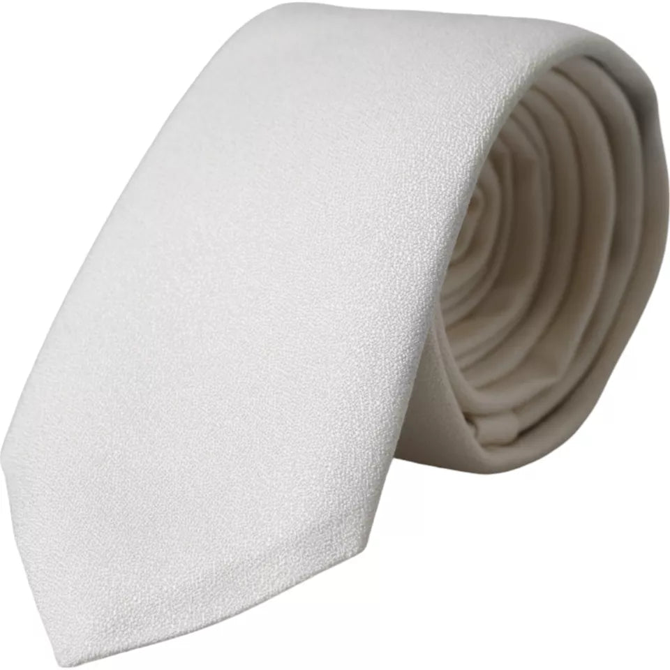 White Silk Classic Adjustable Men Tie - ventzia