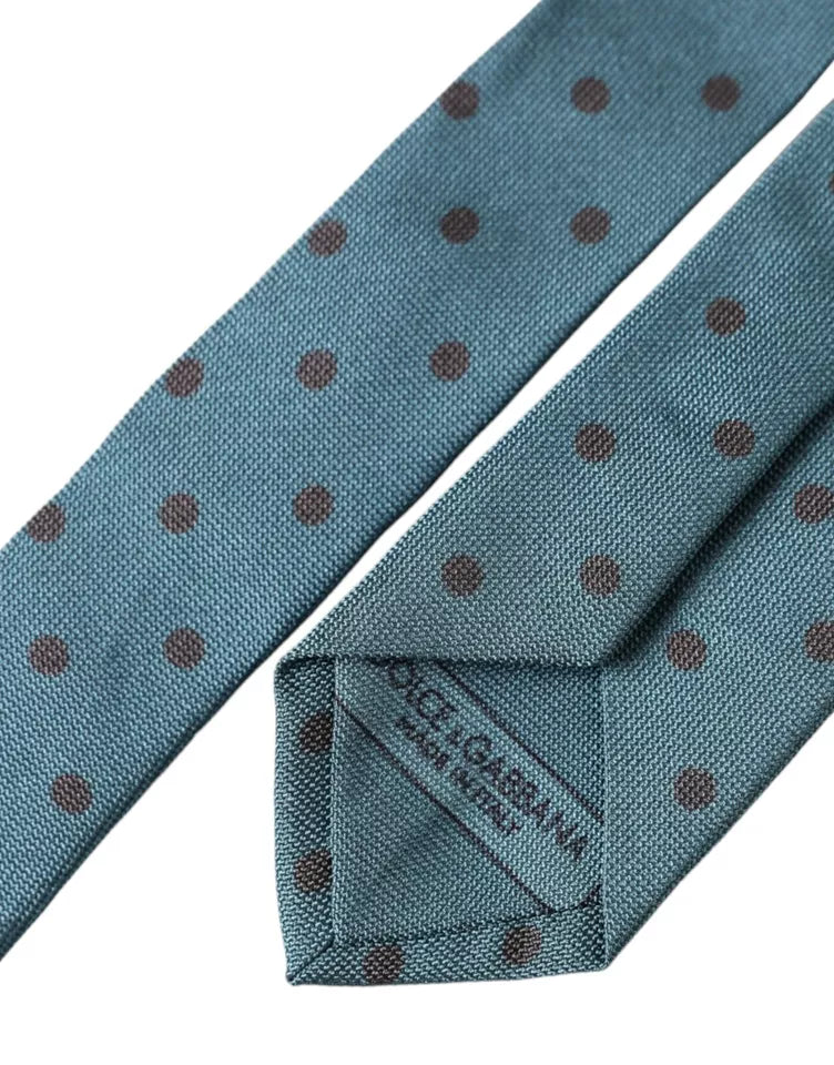 Green Black Polka Dot Silk Adjustable Men Tie - ventzia