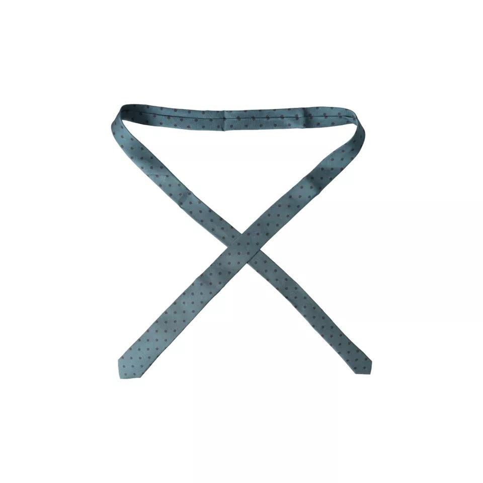 Green Black Polka Dot Silk Adjustable Men Tie - ventzia