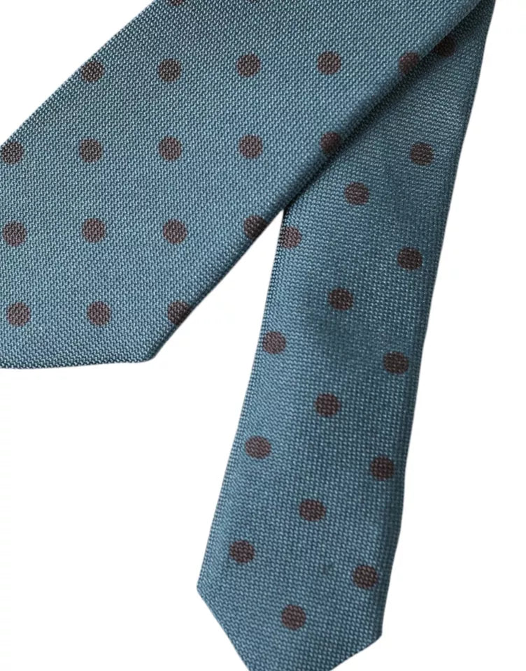Green Black Polka Dot Silk Adjustable Men Tie - ventzia